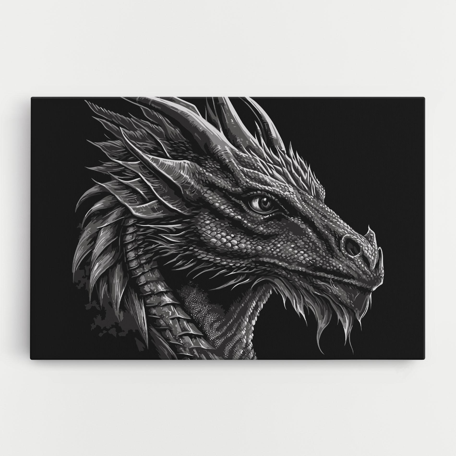Leinwandbild Grey Dragon mockup 0