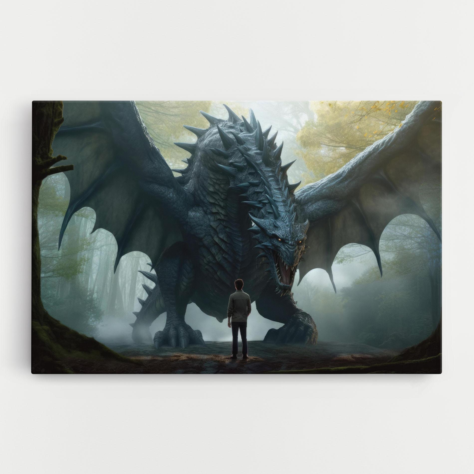 Leinwandbild Huge Dragon Fantasy mockup 0