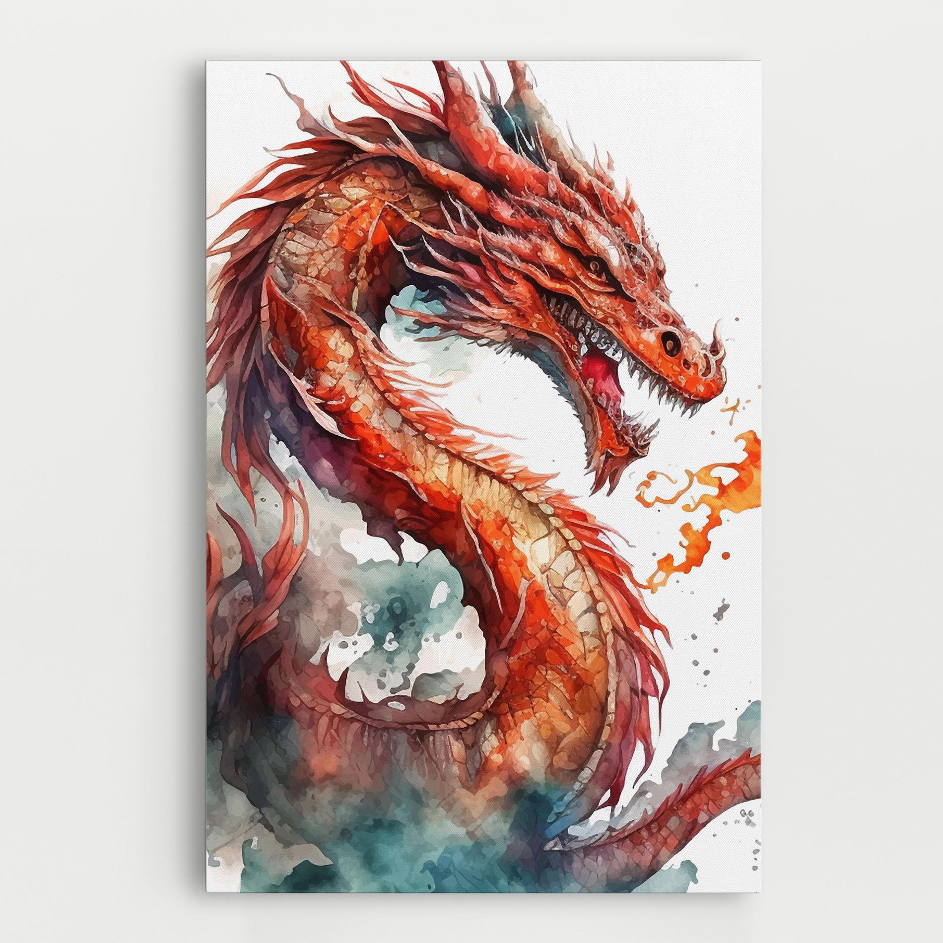 Leinwandbild Fire Dragon mockup 0