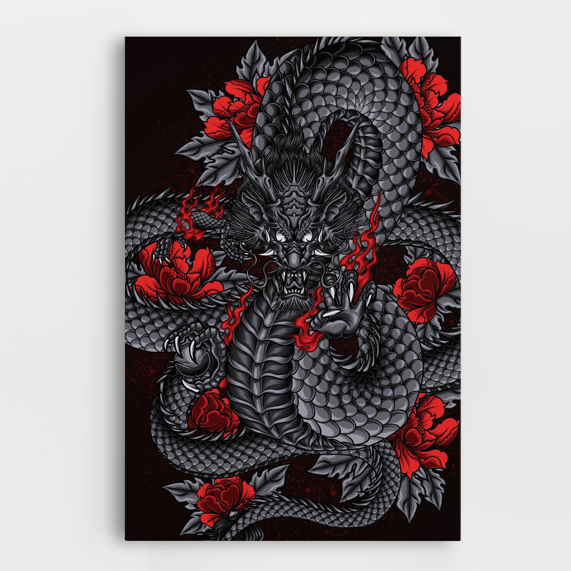 Red Flower Dragon mockup 0