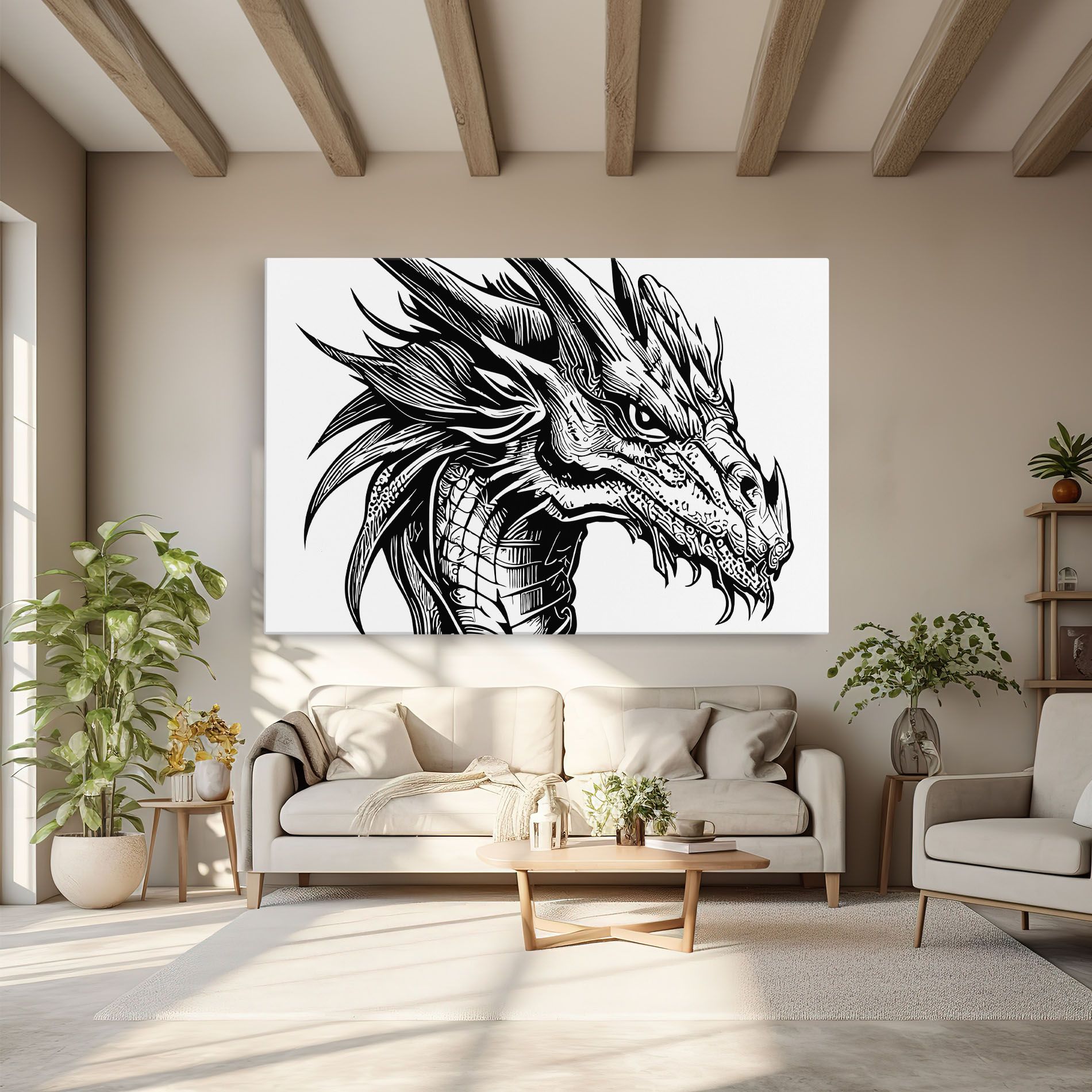 Black Line Dragon mockup 6