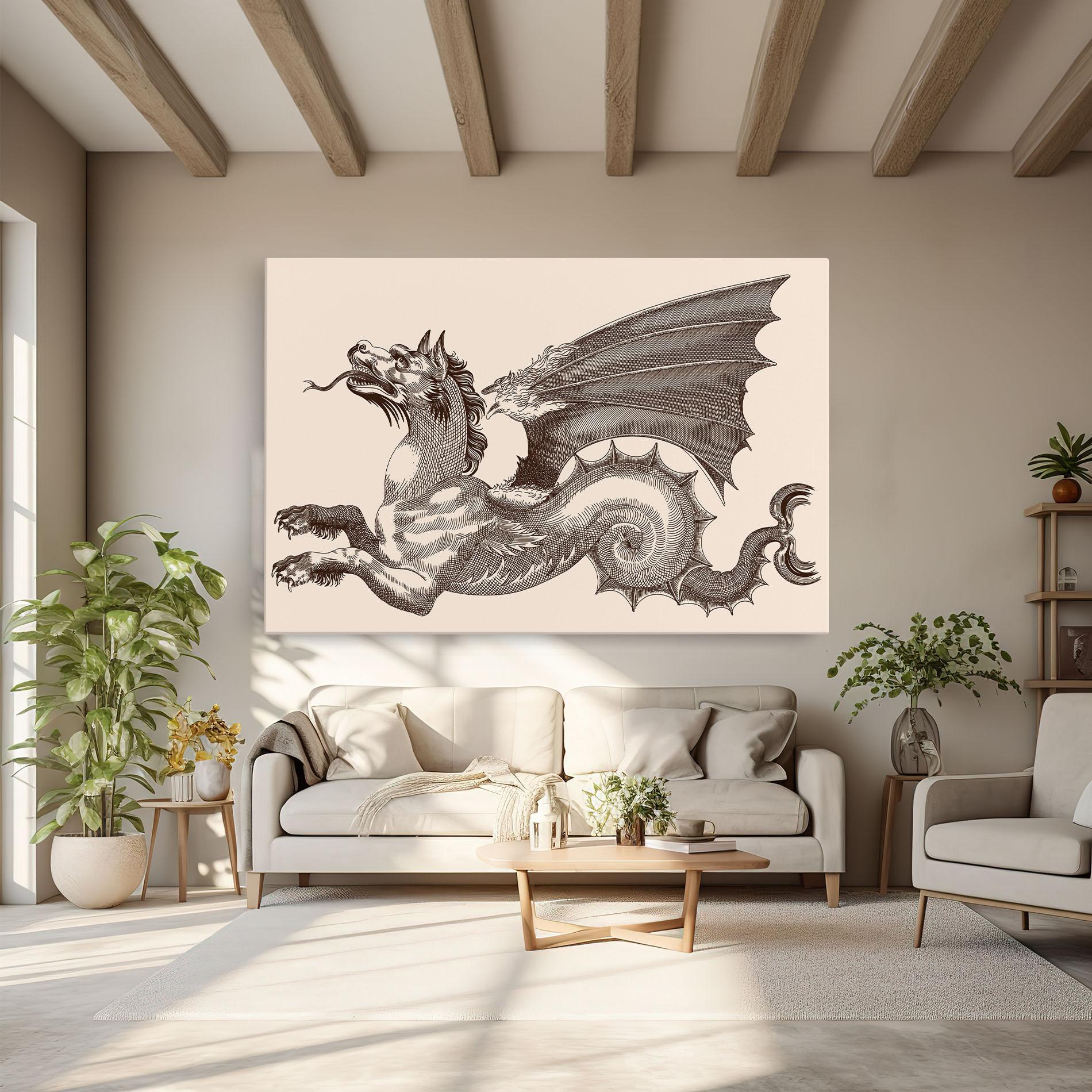 Leinwandbild Brown Dragon mockup 6