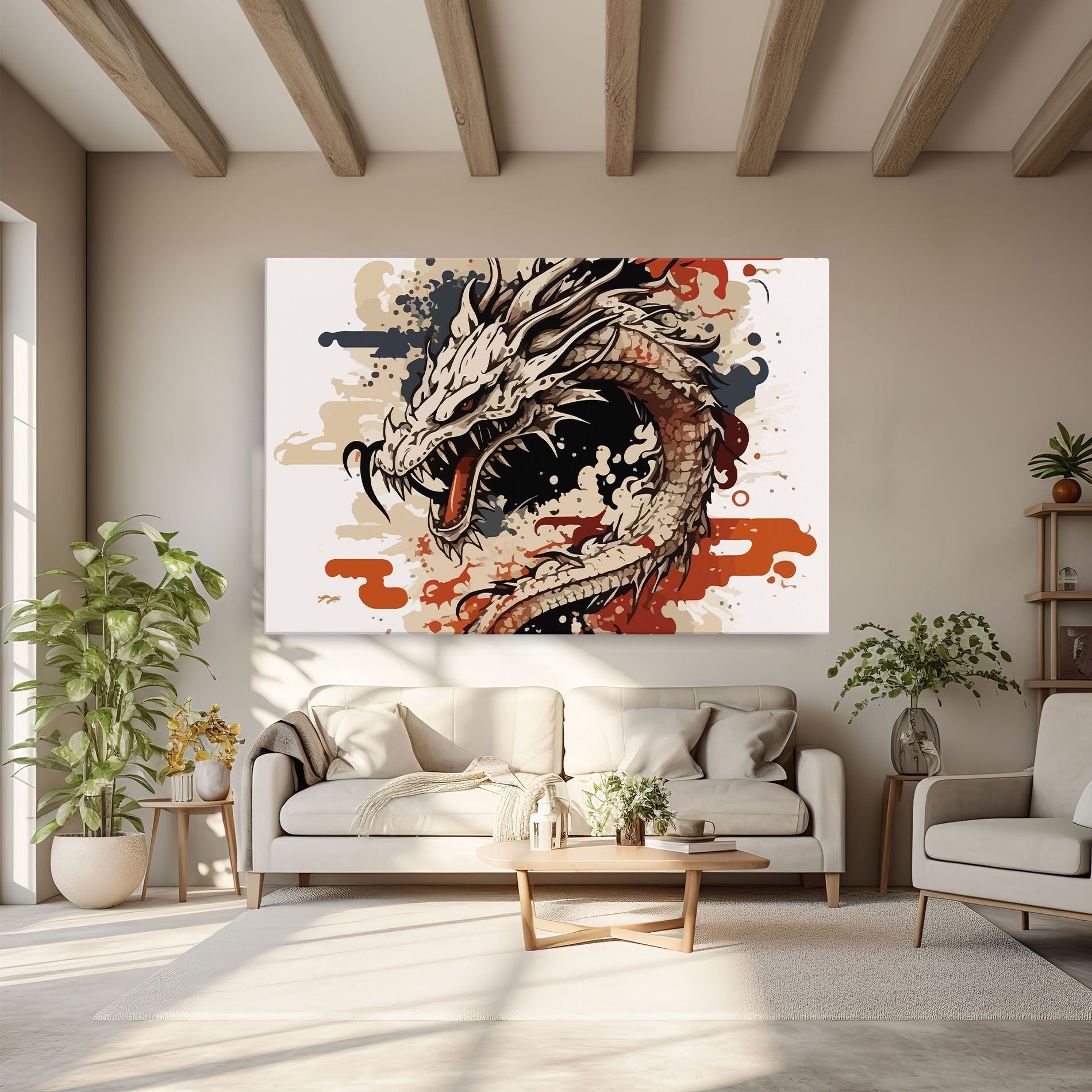 Cream Dragon Art mockup 6