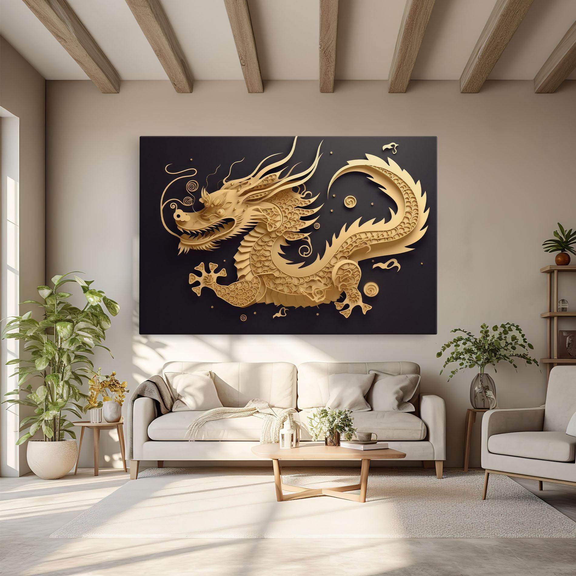 Leinwandbild Dragon Zodiac Sign mockup 6