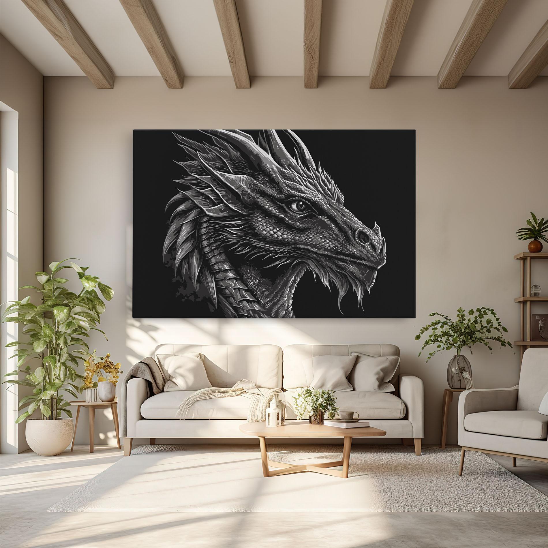 Leinwandbild Grey Dragon mockup 6