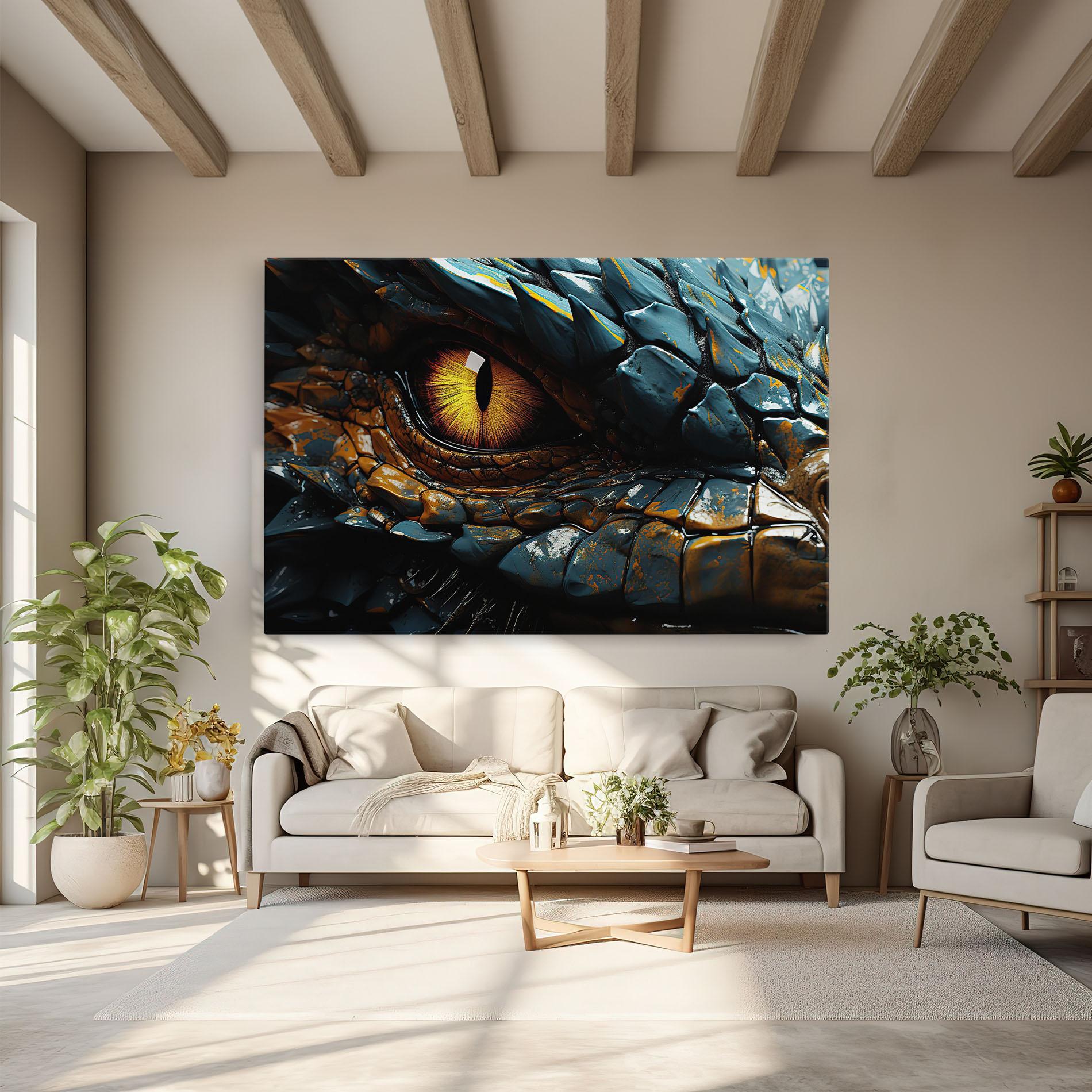 Leinwandbild Yellow Dragon Eye mockup 6