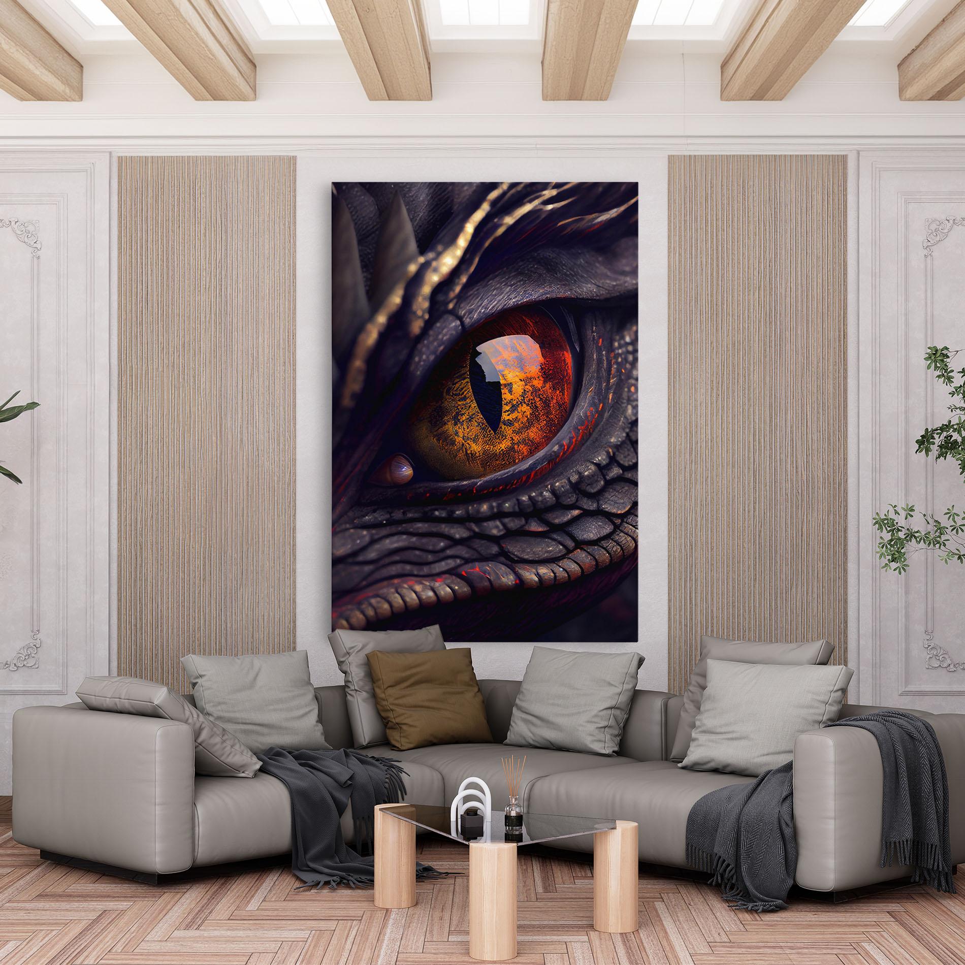 Leinwandbild Close Up Red Eye Dragon mockup 6