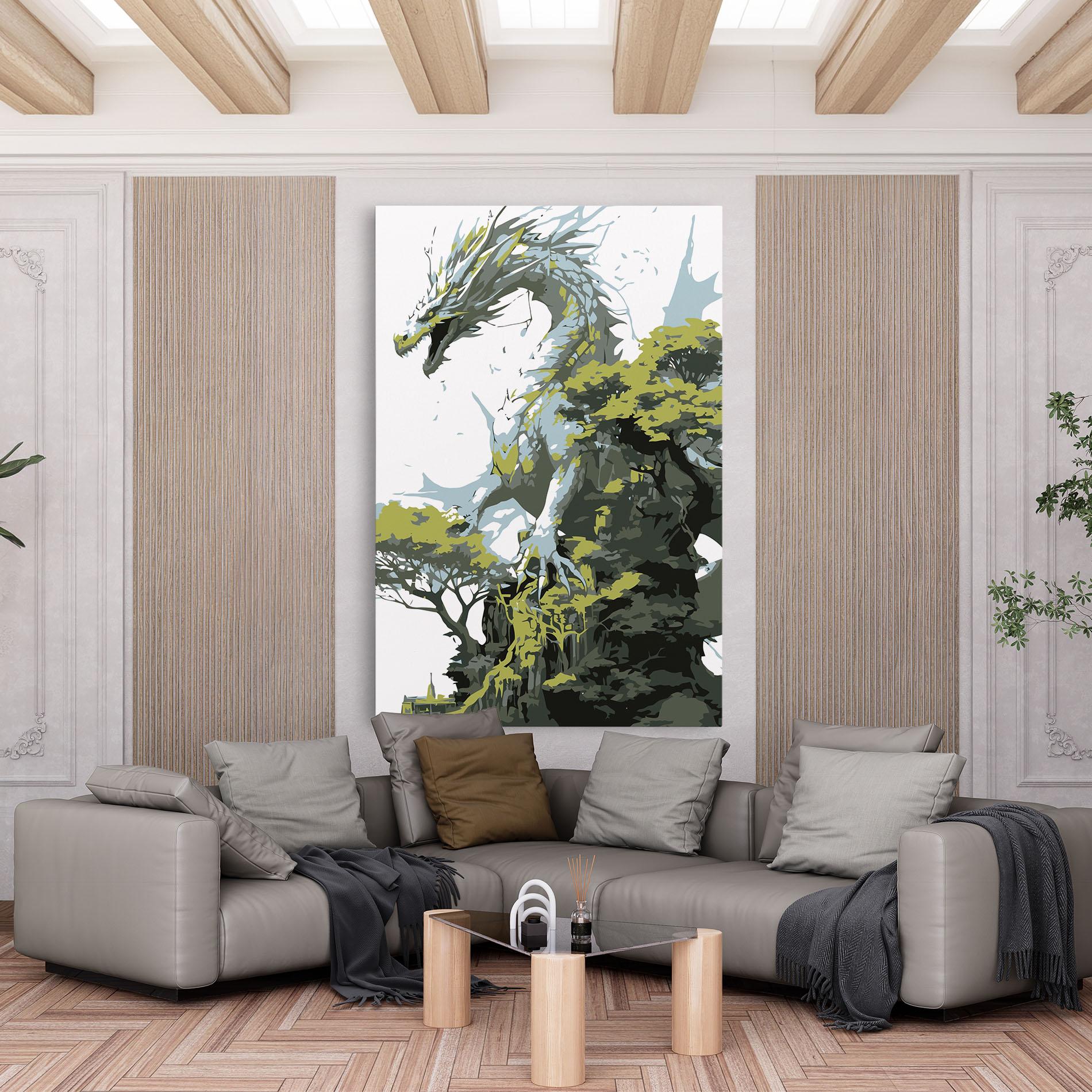 Leinwandbild Grey Nature Dragon mockup 6