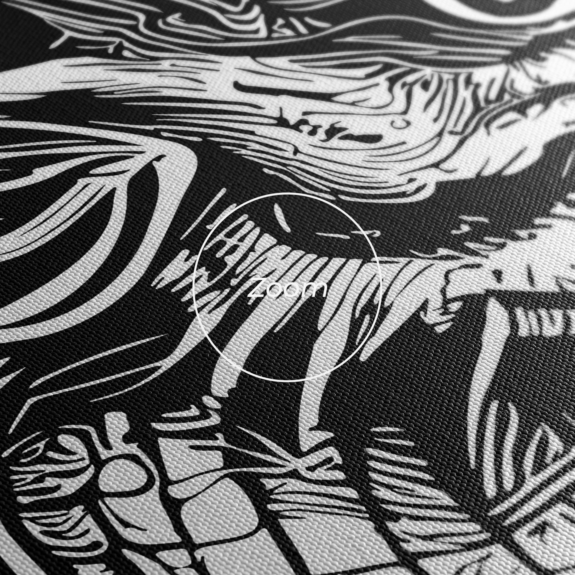 Leinwandbild Black Line Dragon mockup 3