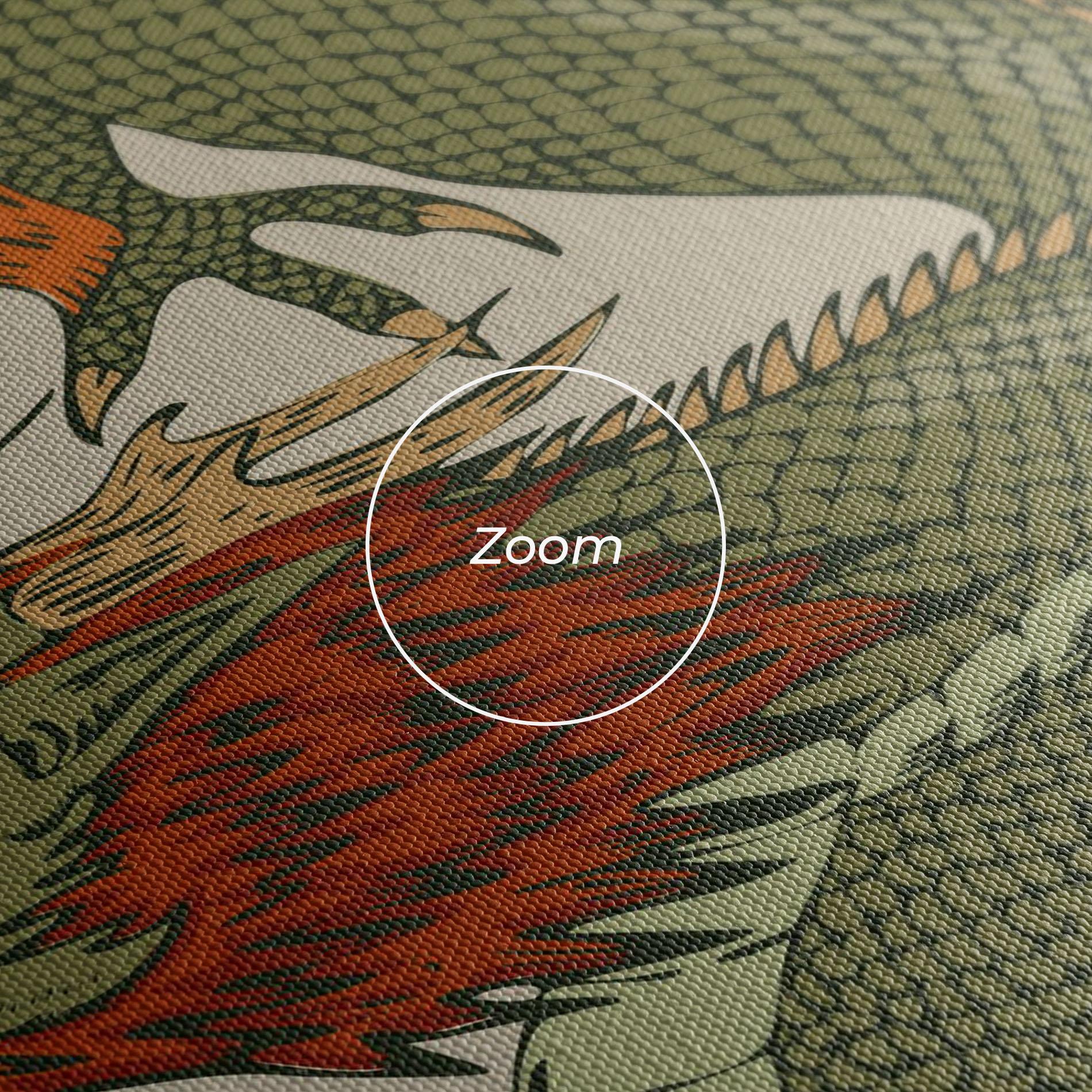 Leinwandbild Chinese Dragon Green mockup 3