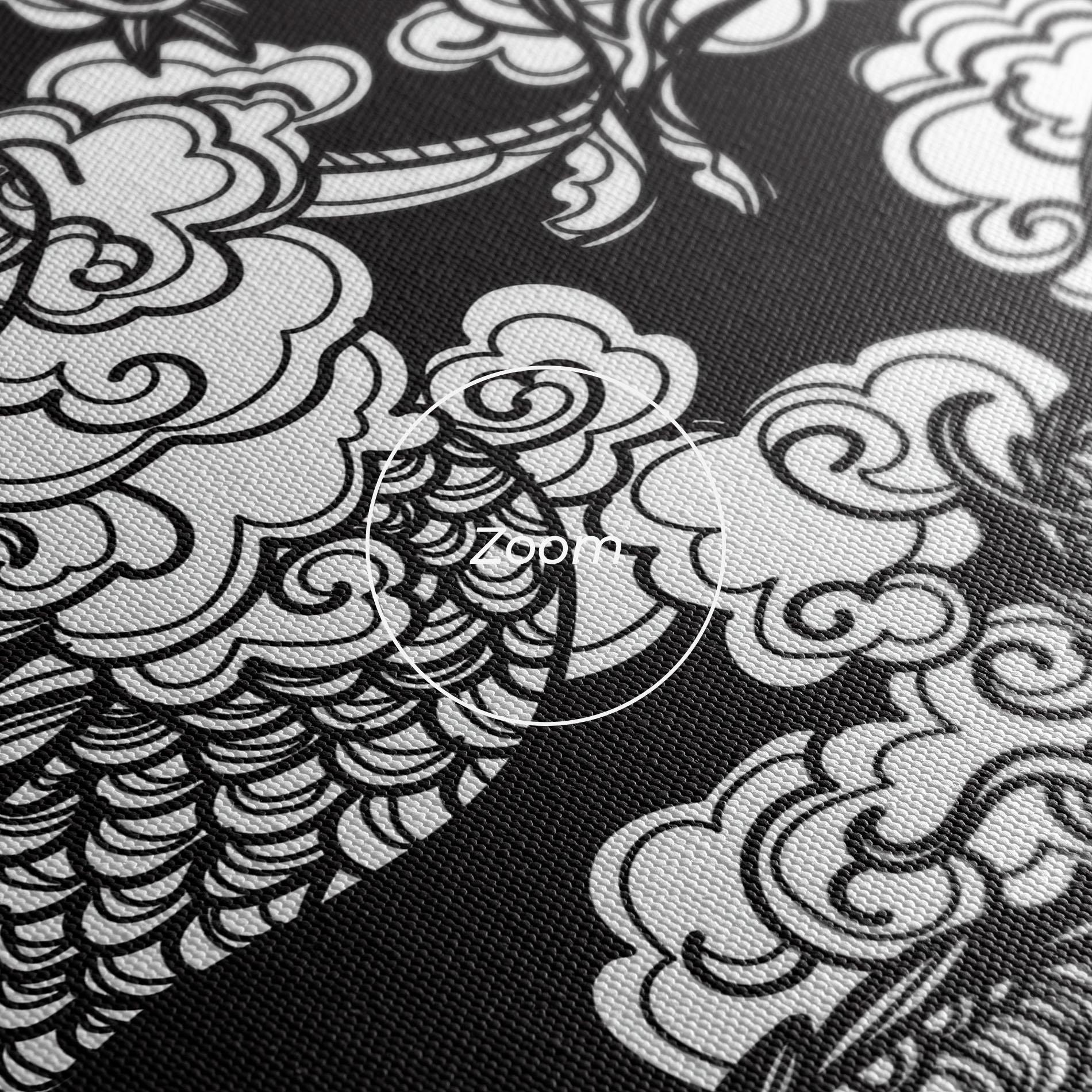 Leinwandbild Grey Moon Dragon mockup 3