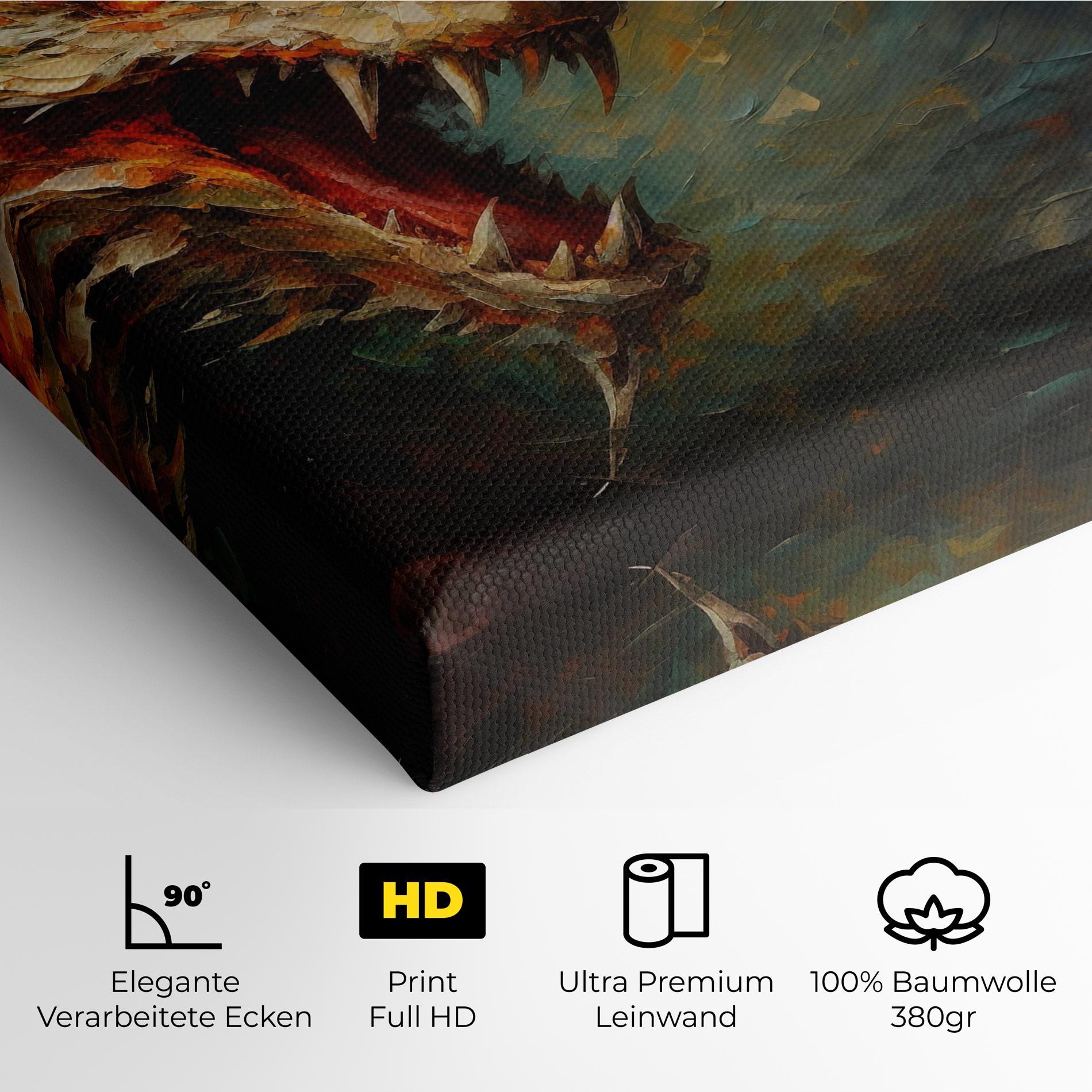 Leinwandbild Angry Dragon Painting mockup 4
