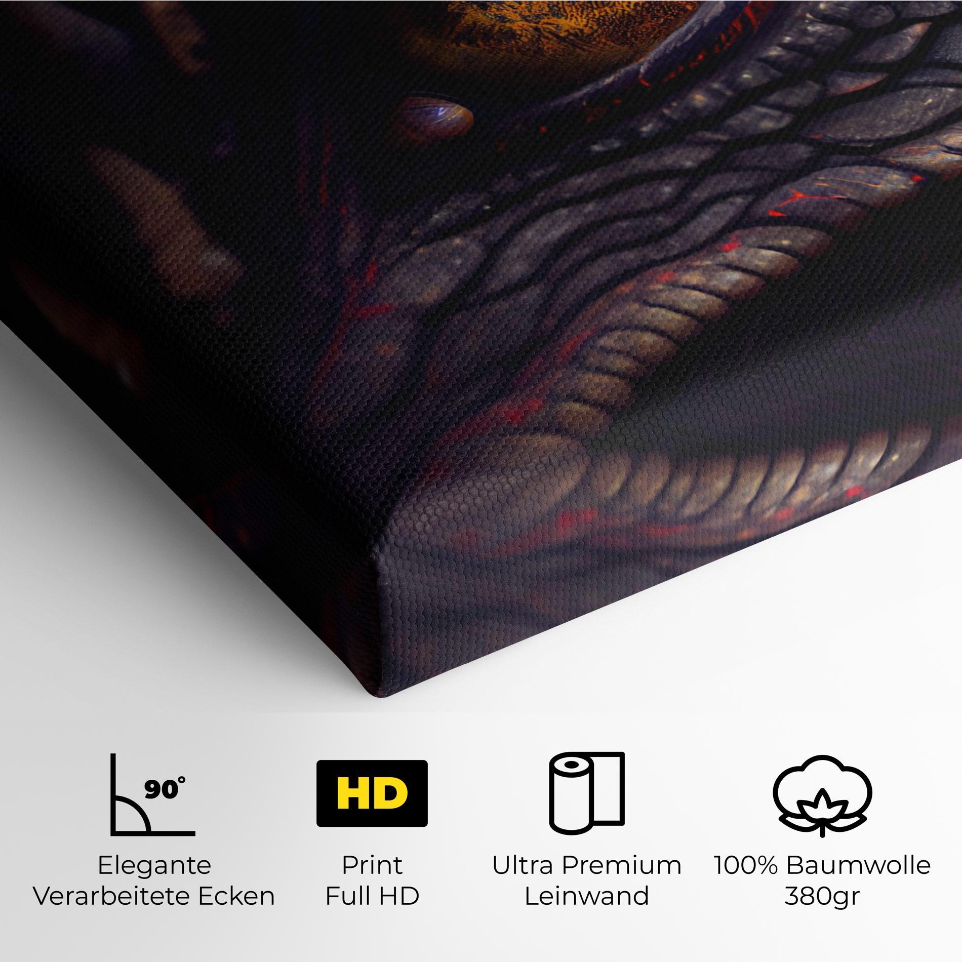 Leinwandbild Close Up Red Eye Dragon mockup 4