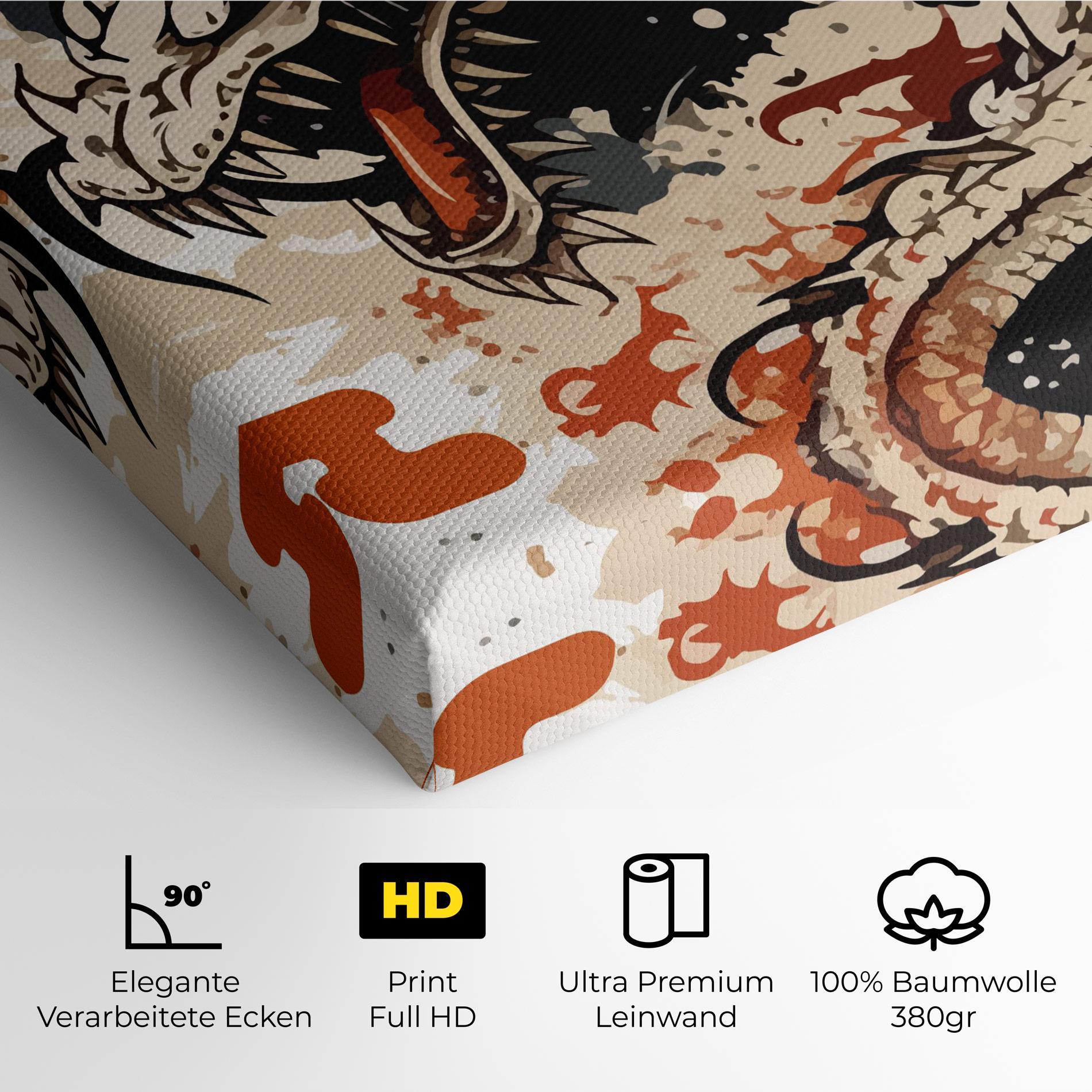 Leinwandbild Cream Dragon Art mockup 4