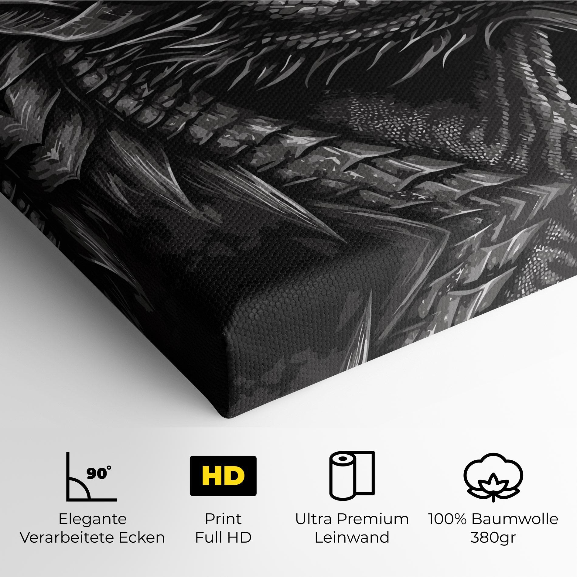 Leinwandbild Grey Dragon mockup 4
