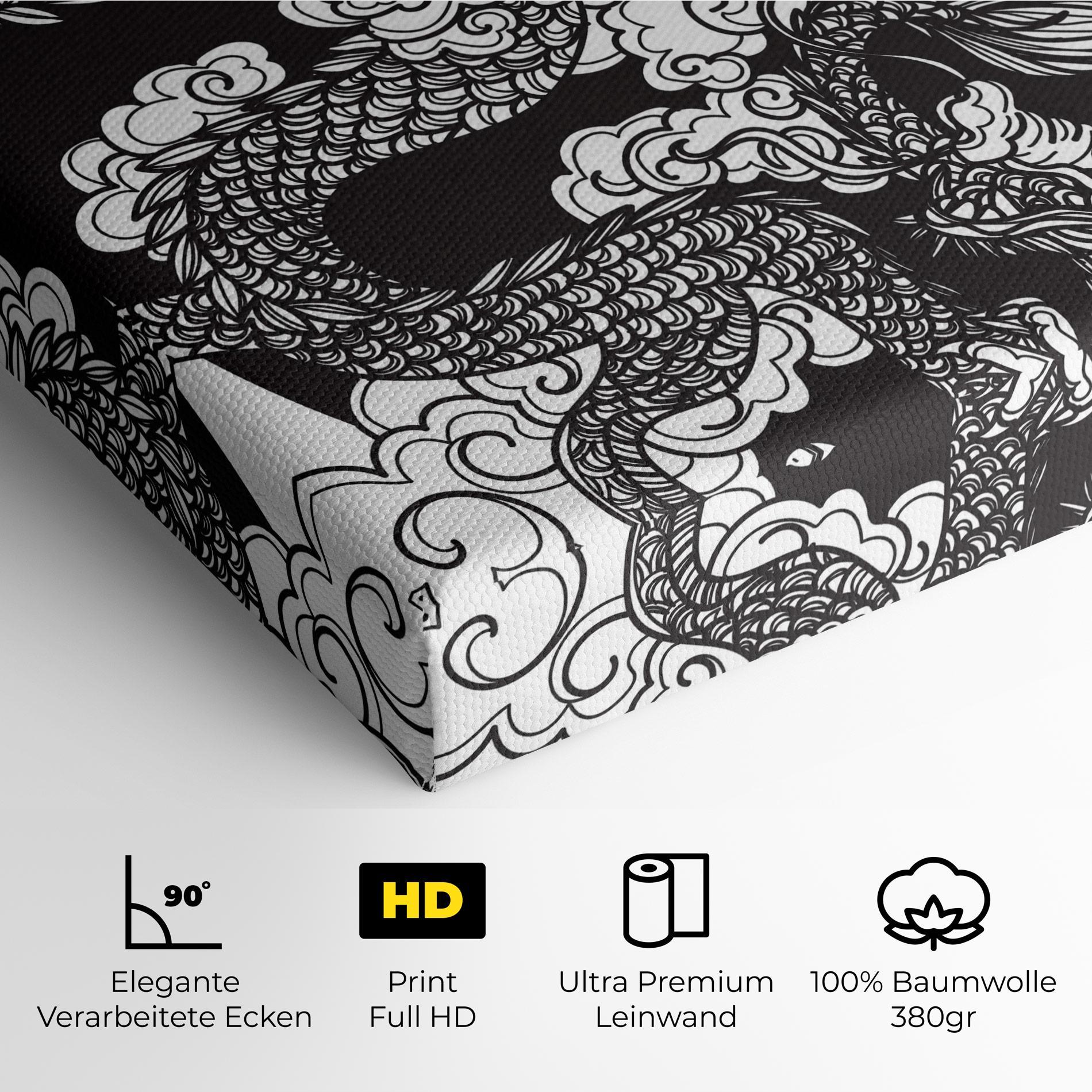Leinwandbild Grey Moon Dragon mockup 4