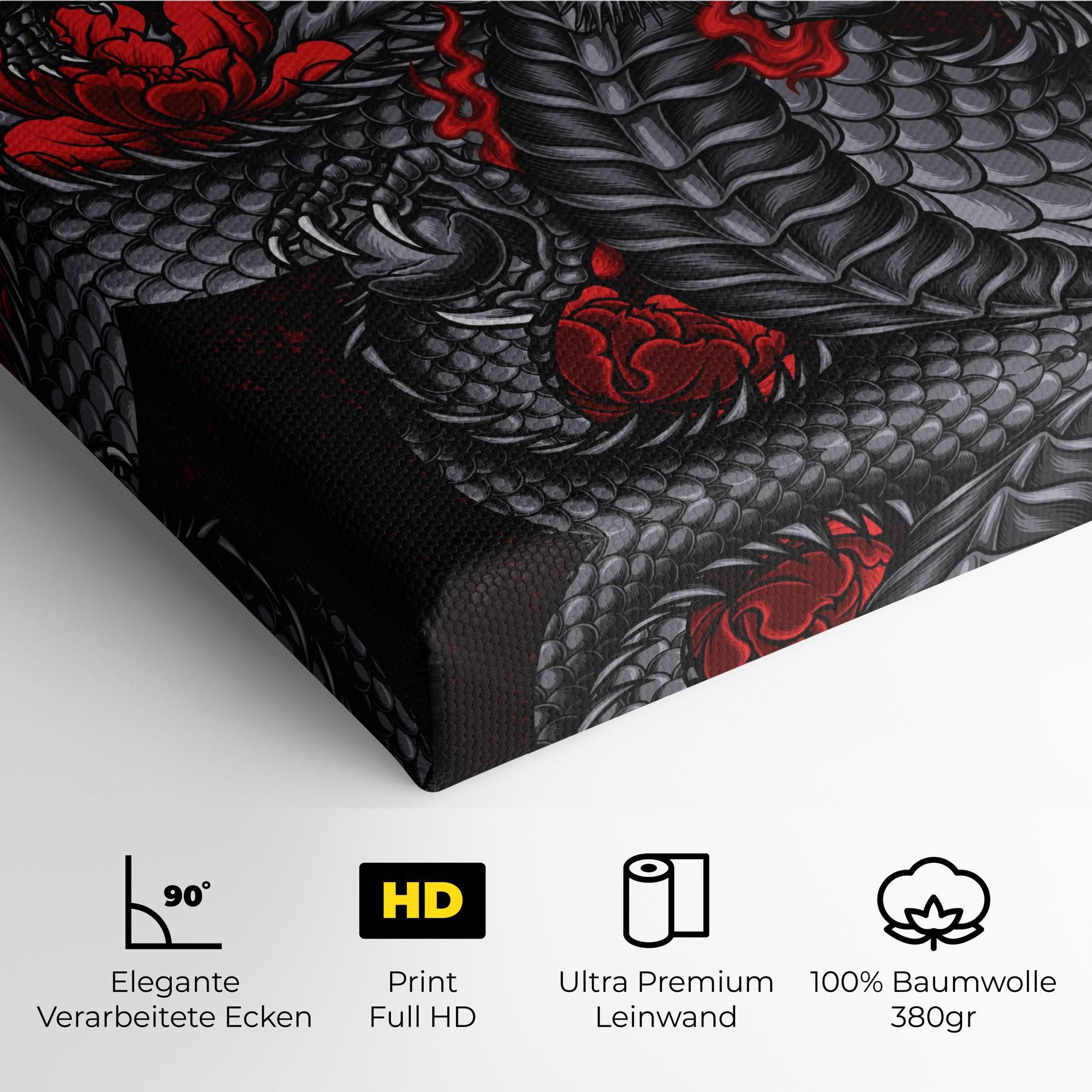 Red Flower Dragon mockup 4