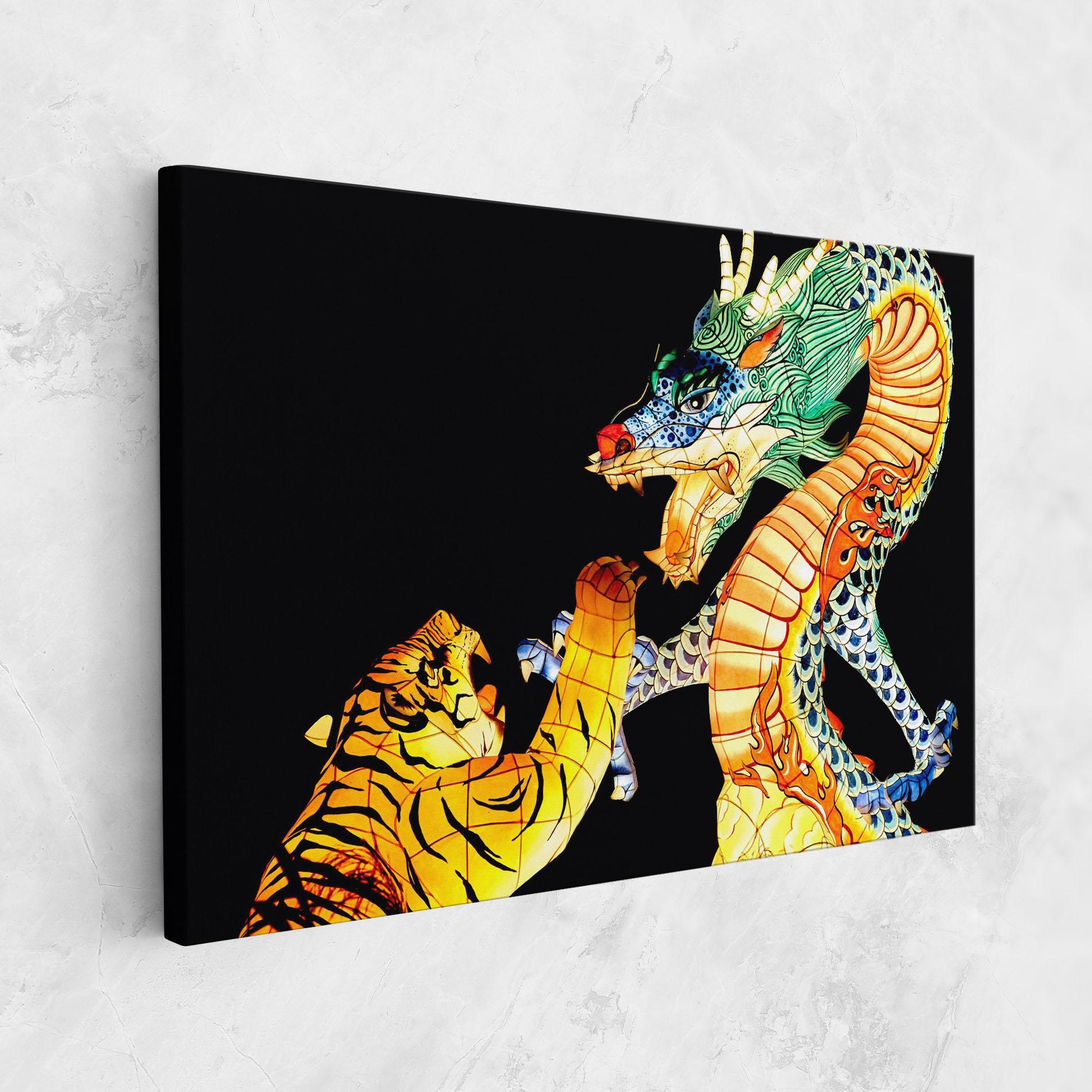 Leinwandbild Chinese Dragon And Tiger mockup 1
