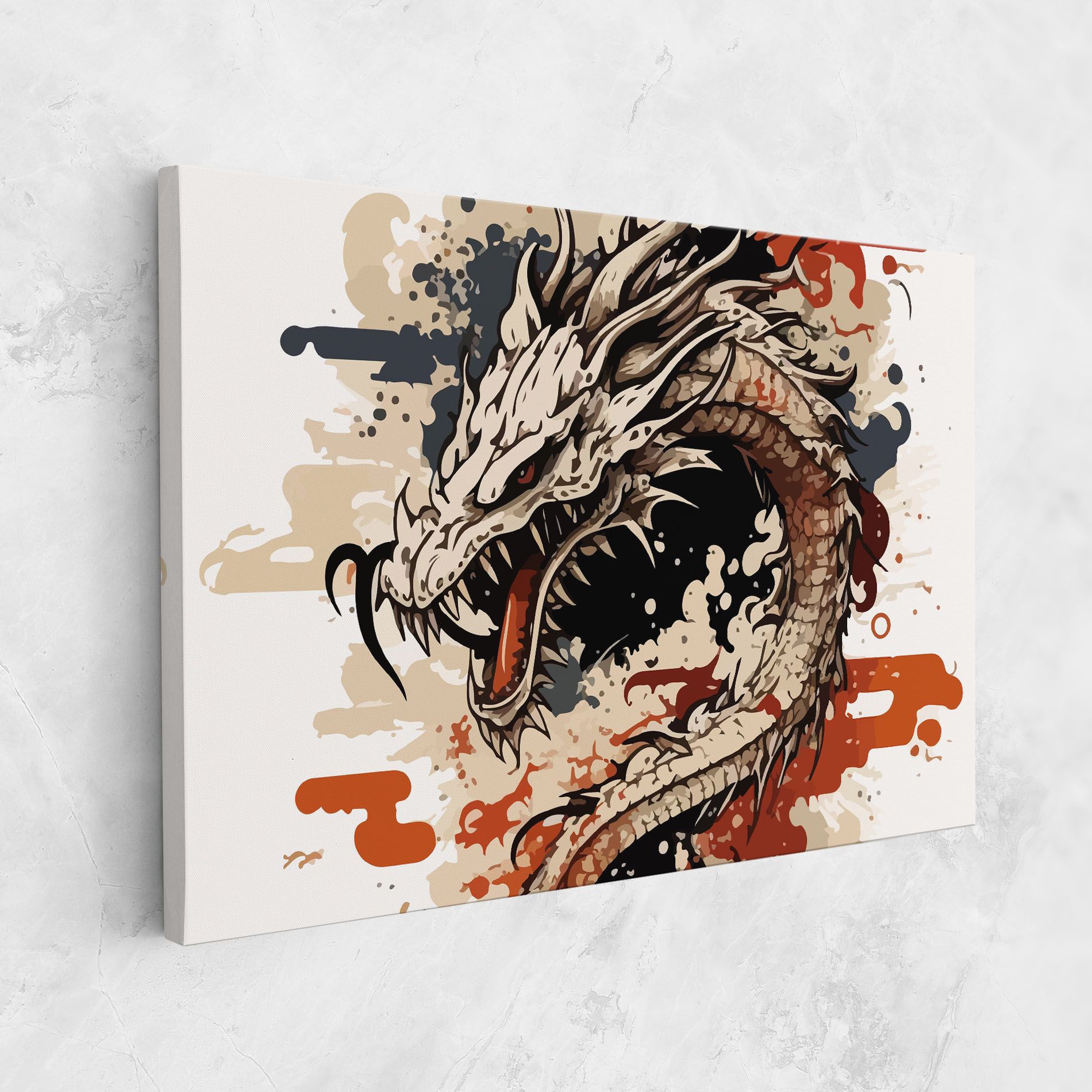 Cream Dragon Art mockup 1