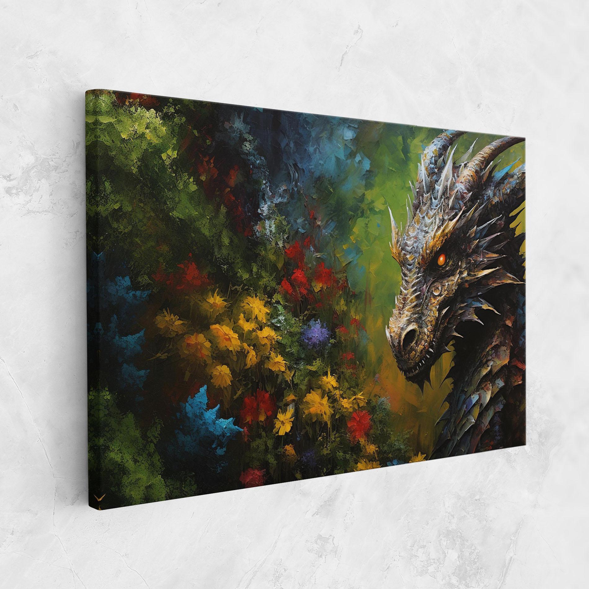 Leinwandbild Dragon In Nature mockup 1