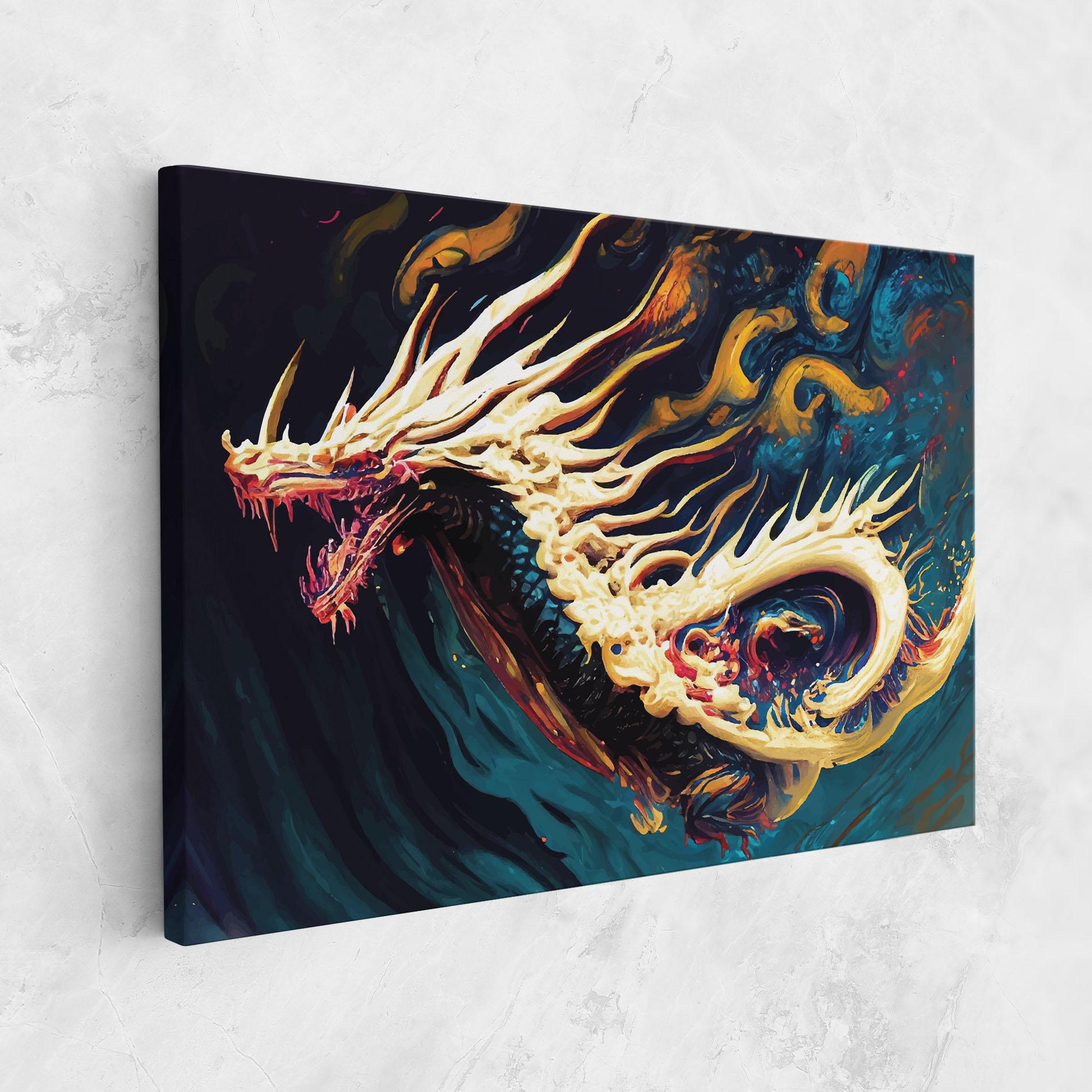 Leinwandbild Flying Acrylic Dragon mockup 1