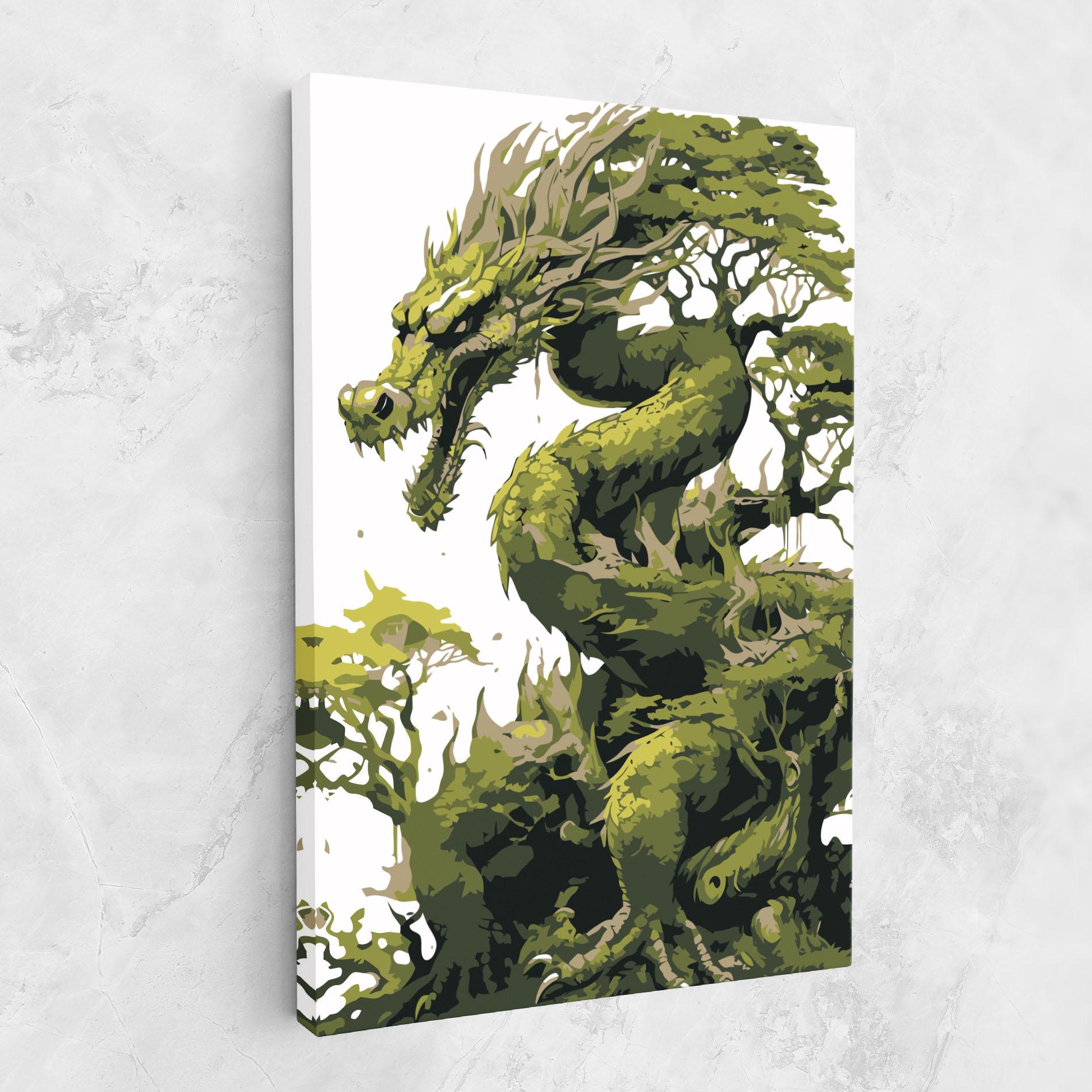 Leinwandbild Green Nature Dragon mockup 1