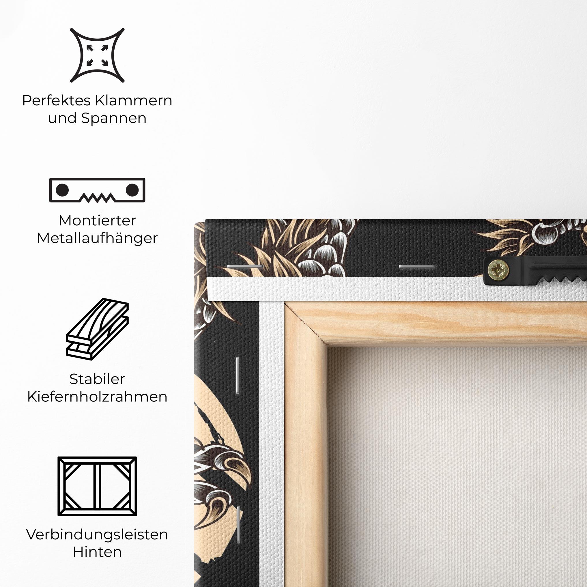 Leinwandbild Cream Moon Dragon mockup 5