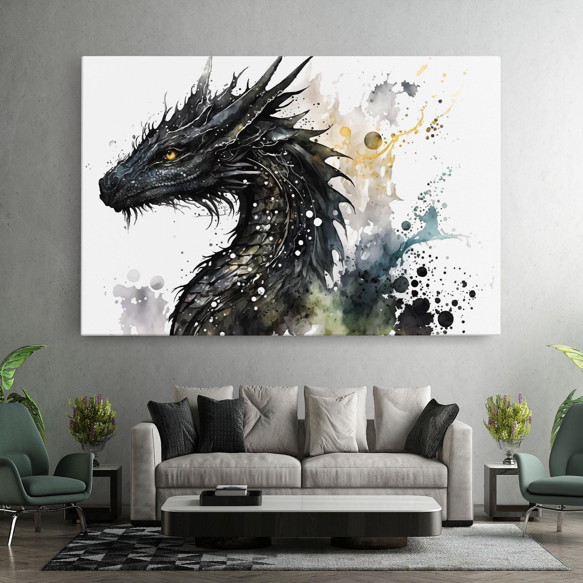 Leinwandbild Black Dragon Art mockup 7