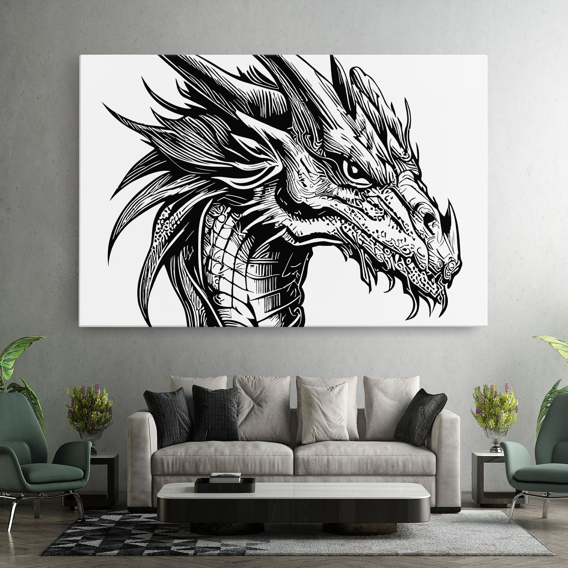 Black Line Dragon mockup 7