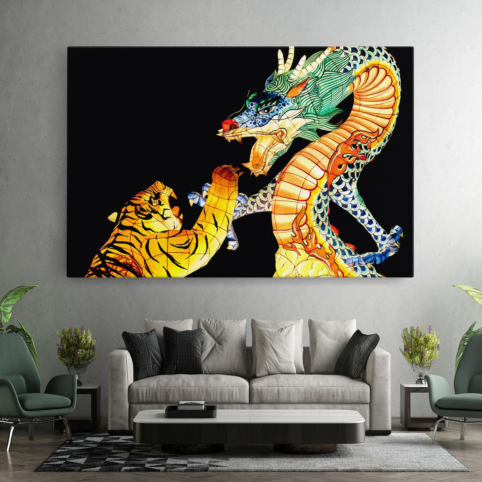 Leinwandbild Chinese Dragon And Tiger mockup 7