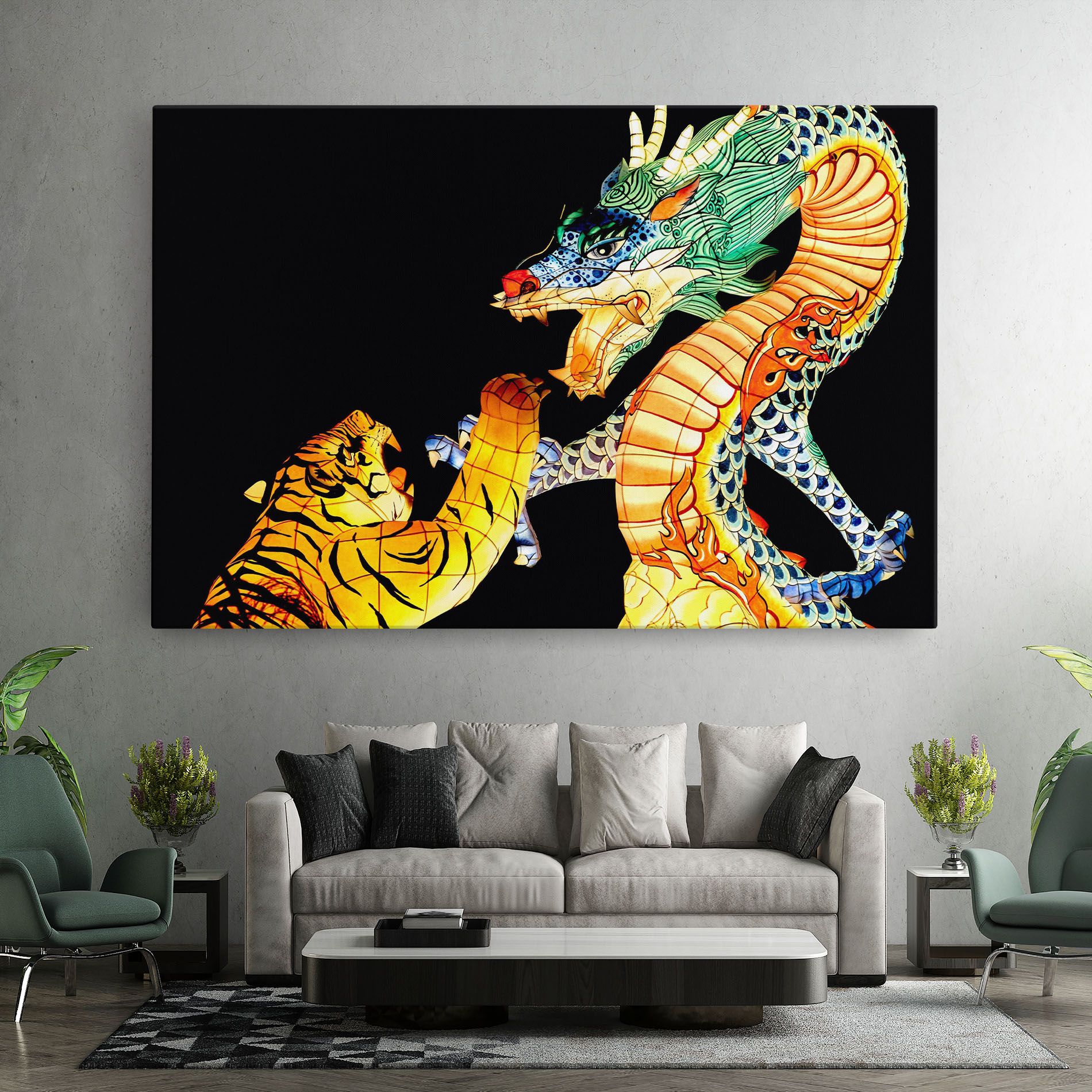 Chinese Dragon And Tiger mockup 7