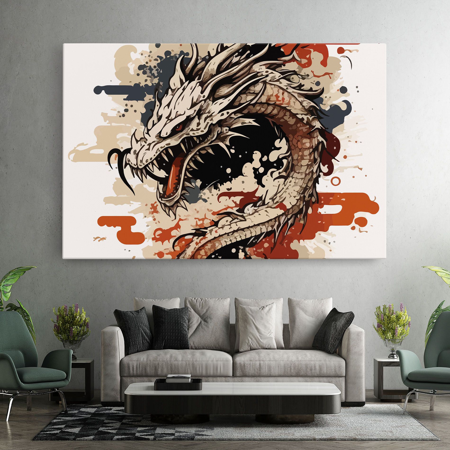 Cream Dragon Art mockup 7