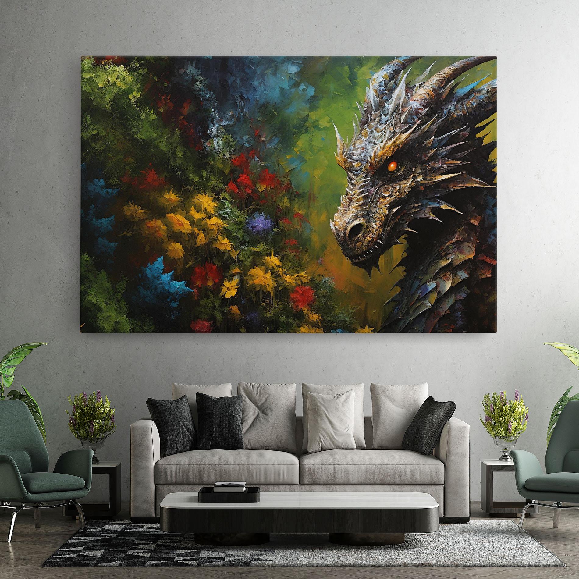 Leinwandbild Dragon In Nature mockup 7