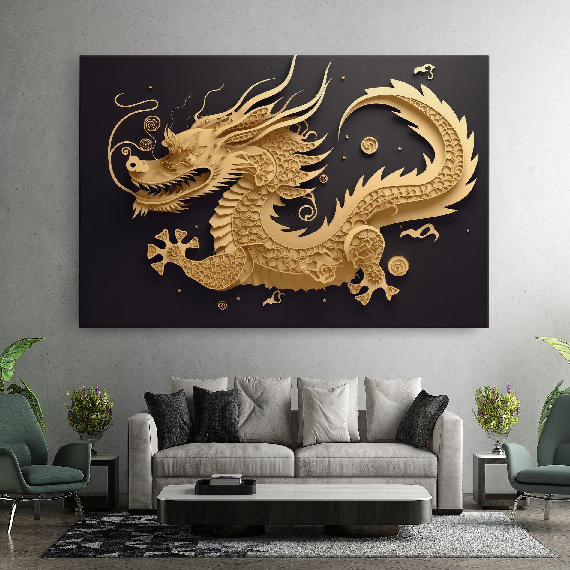 Leinwandbild Dragon Zodiac Sign mockup 7