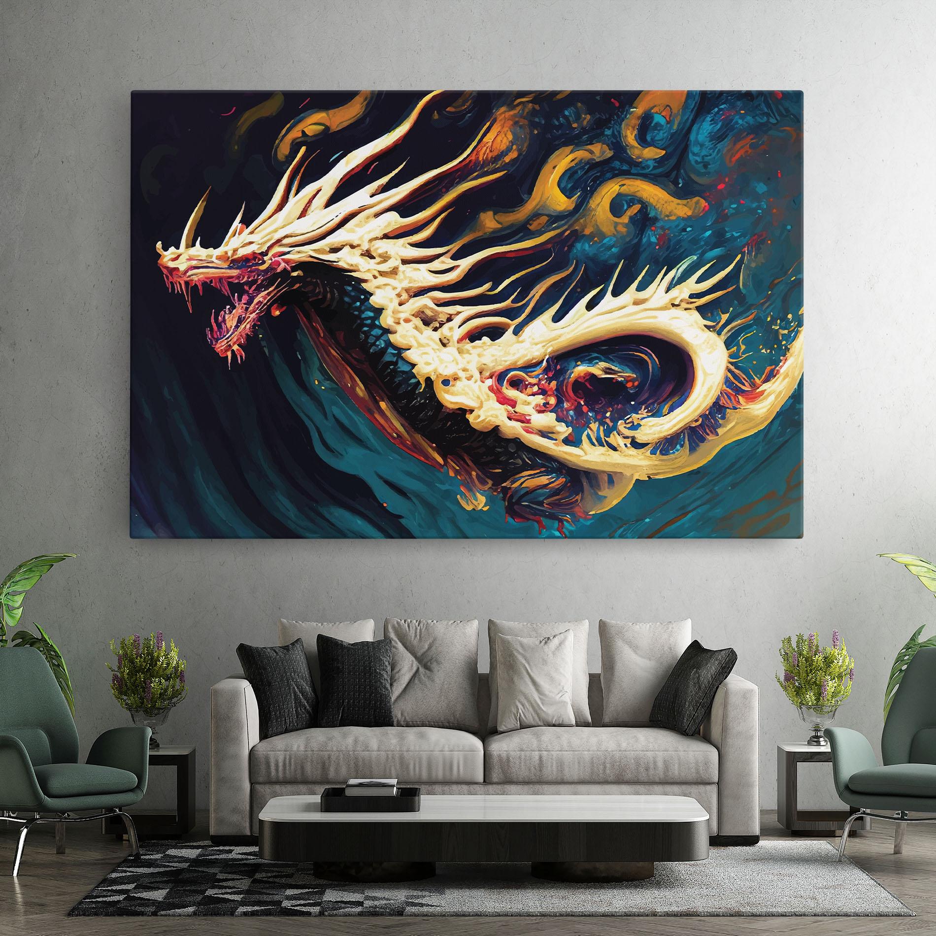 Leinwandbild Flying Acrylic Dragon mockup 7