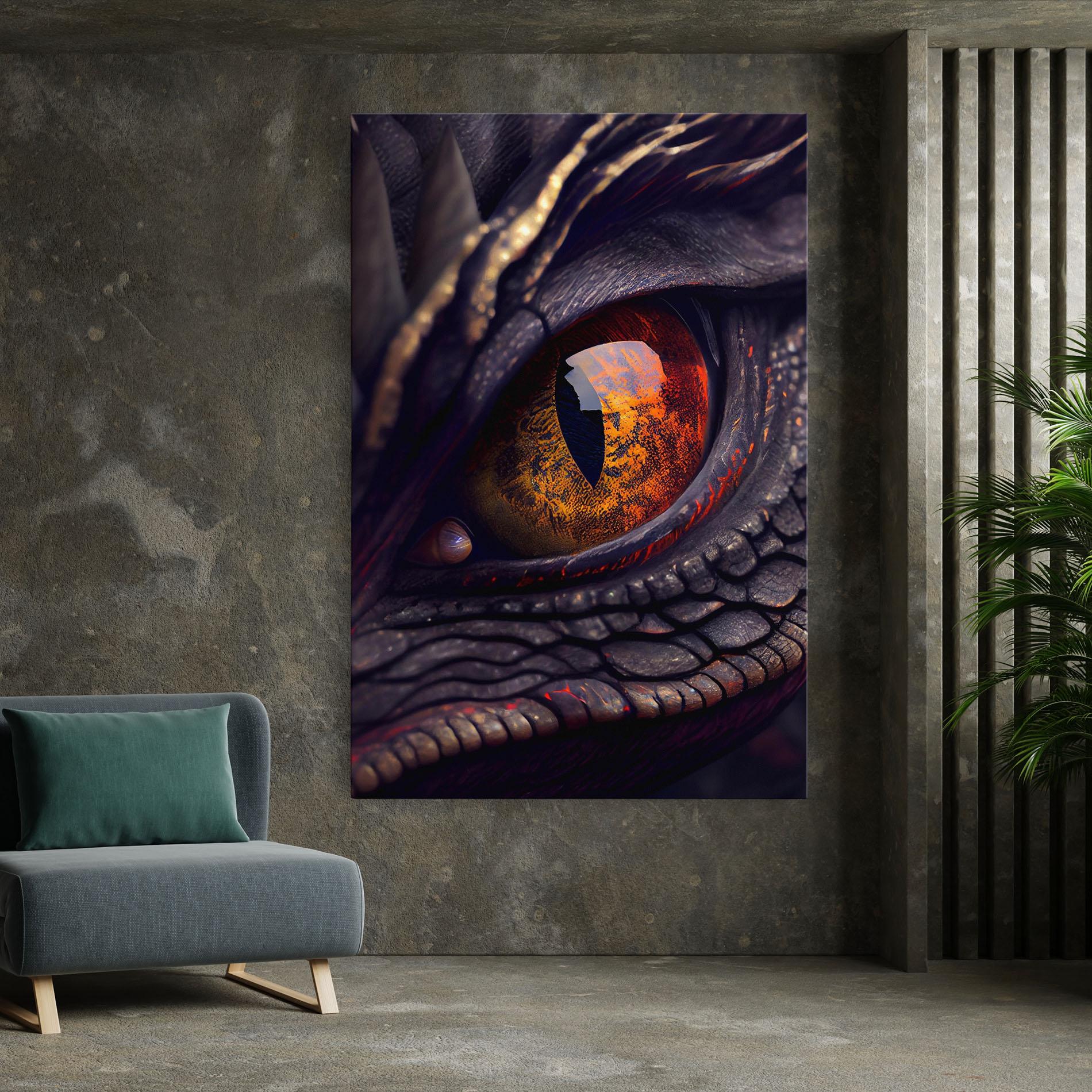 Leinwandbild Close Up Red Eye Dragon mockup 7