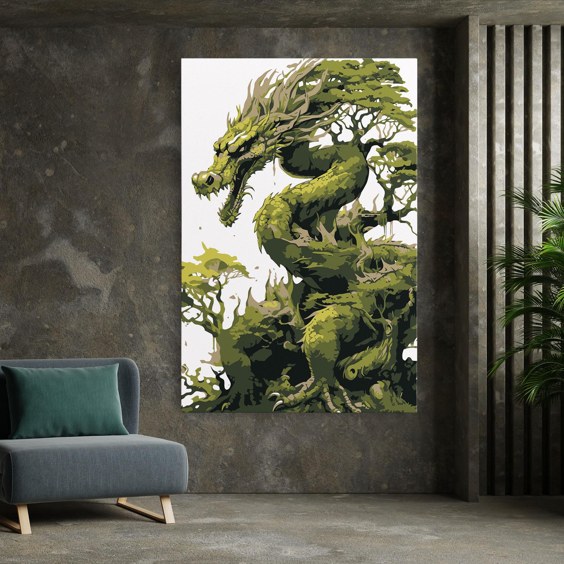 Leinwandbild Green Nature Dragon mockup 7