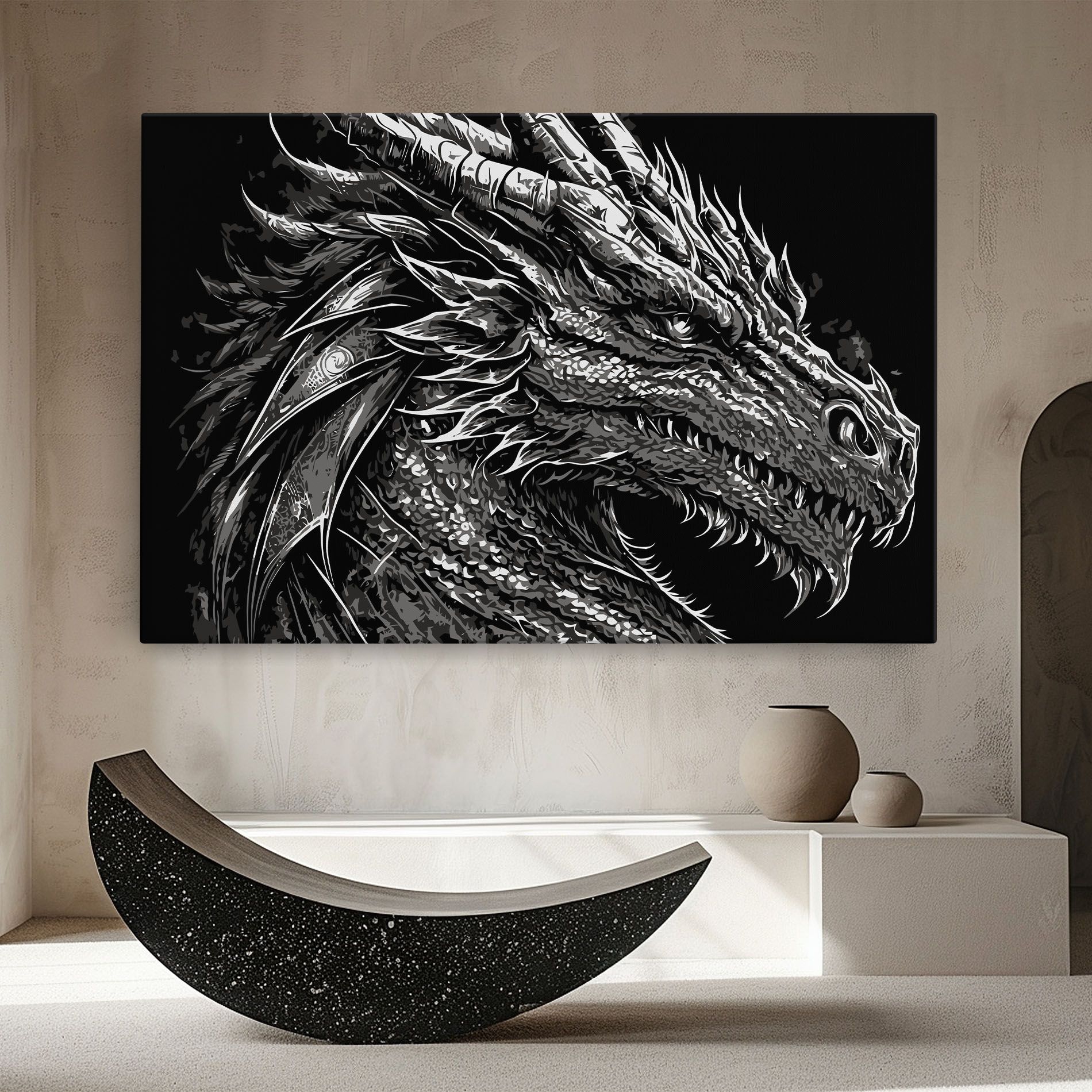 Grey White Dragon mockup 8