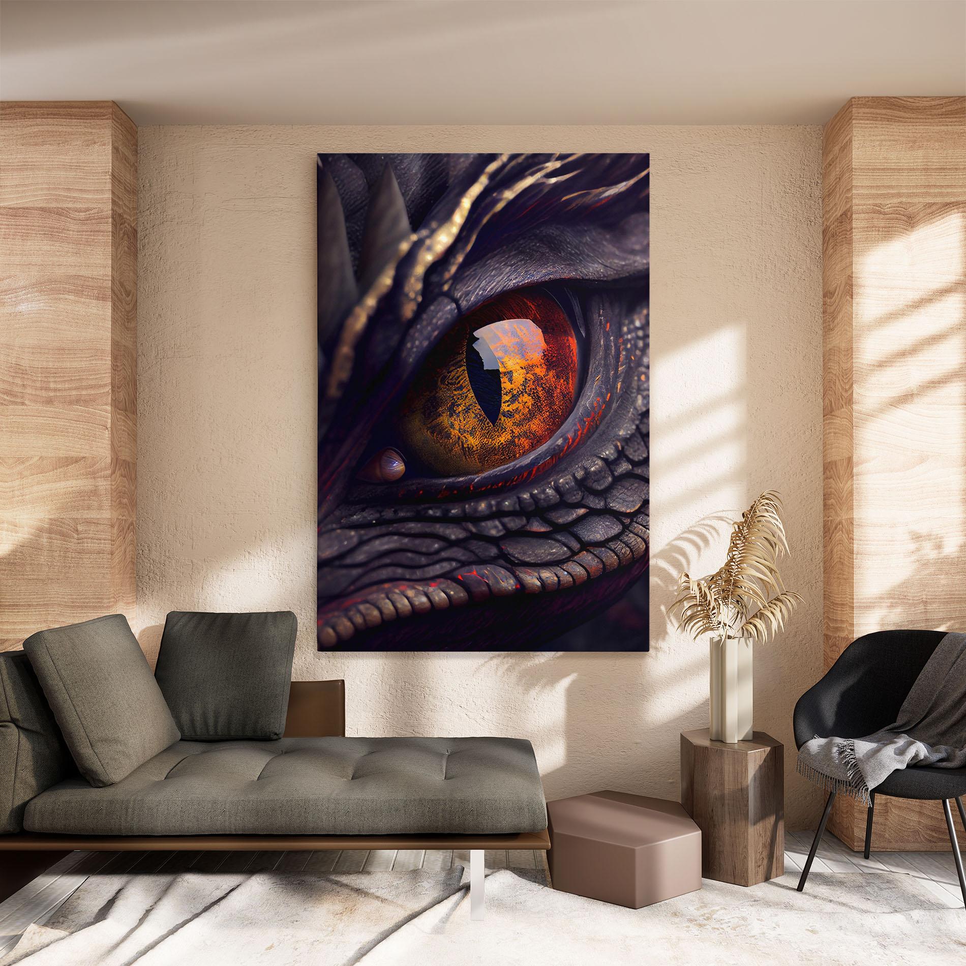 Leinwandbild Close Up Red Eye Dragon mockup 8