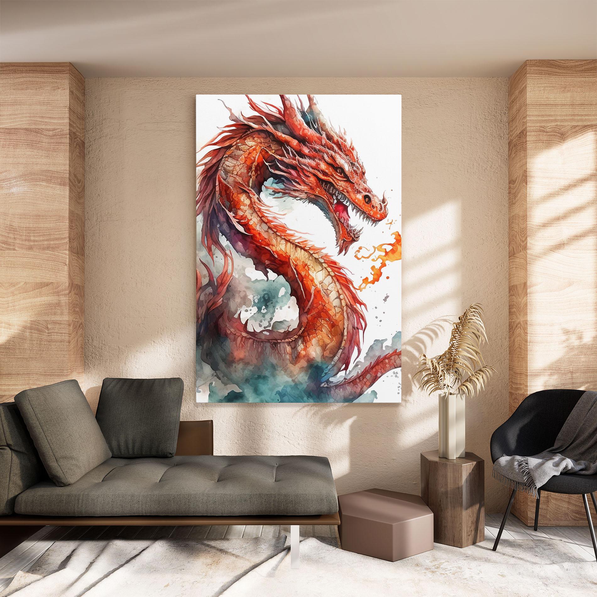 Leinwandbild Fire Dragon mockup 8