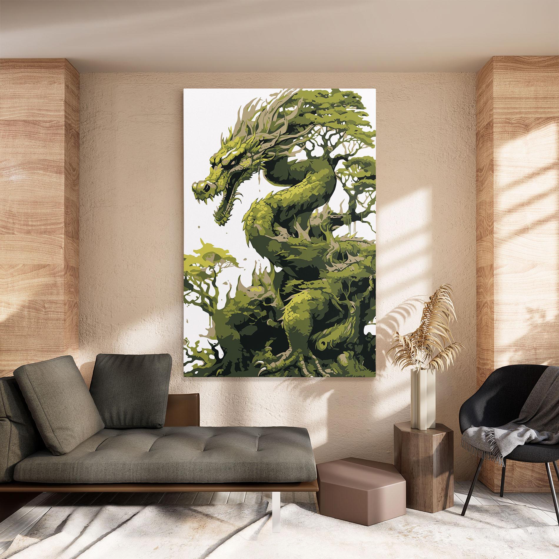 Leinwandbild Green Nature Dragon mockup 8