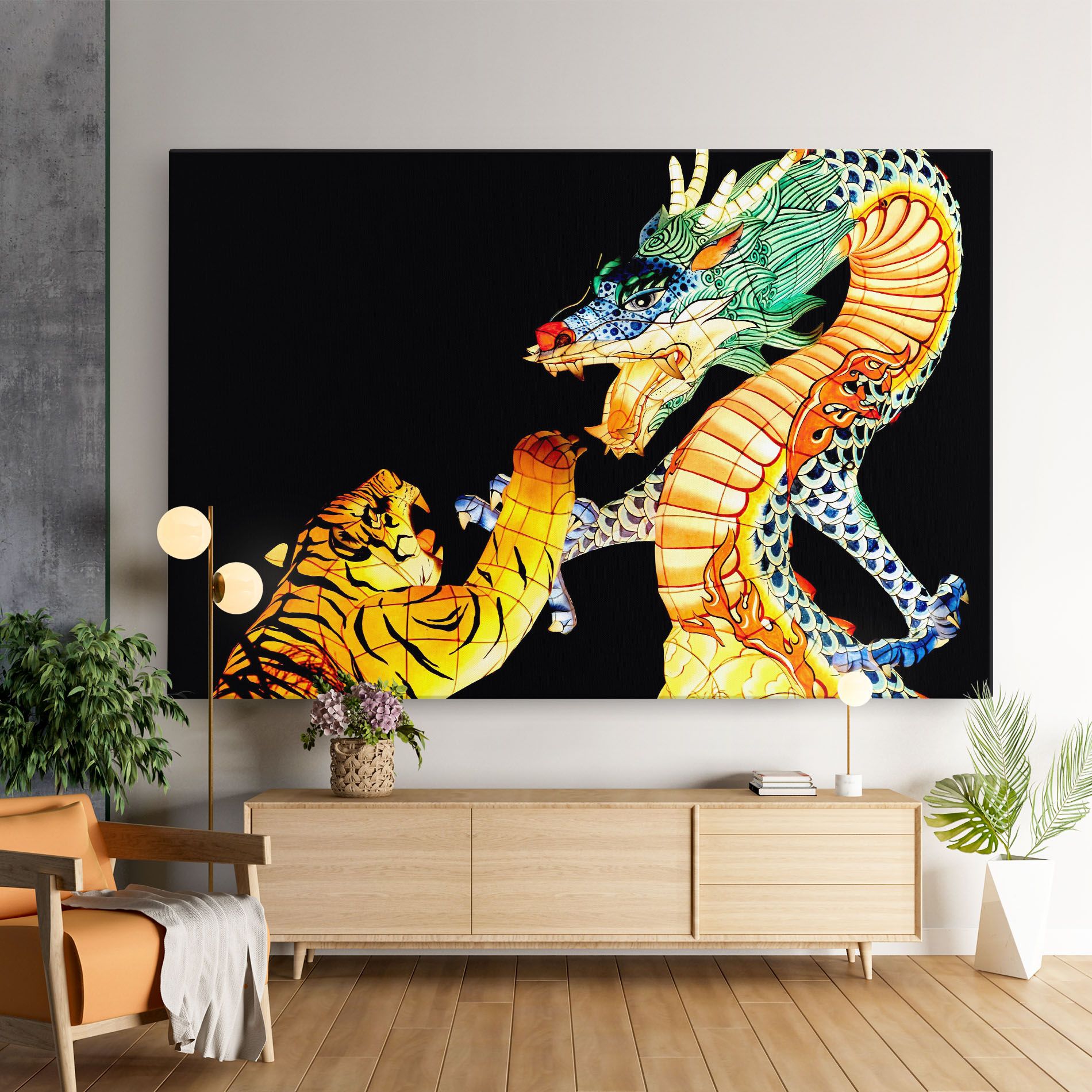 Chinese Dragon And Tiger mockup 9