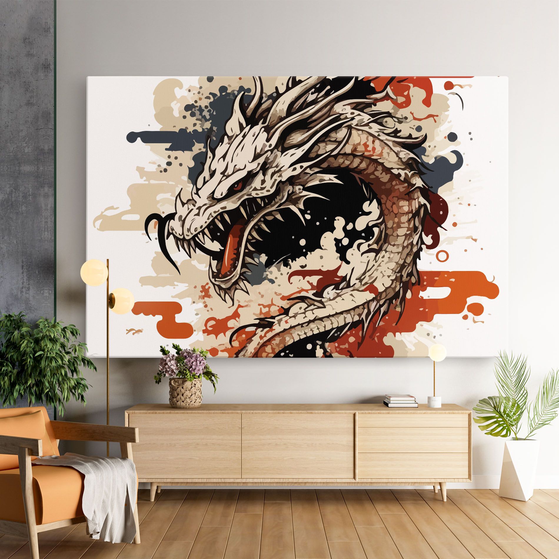 Cream Dragon Art mockup 9