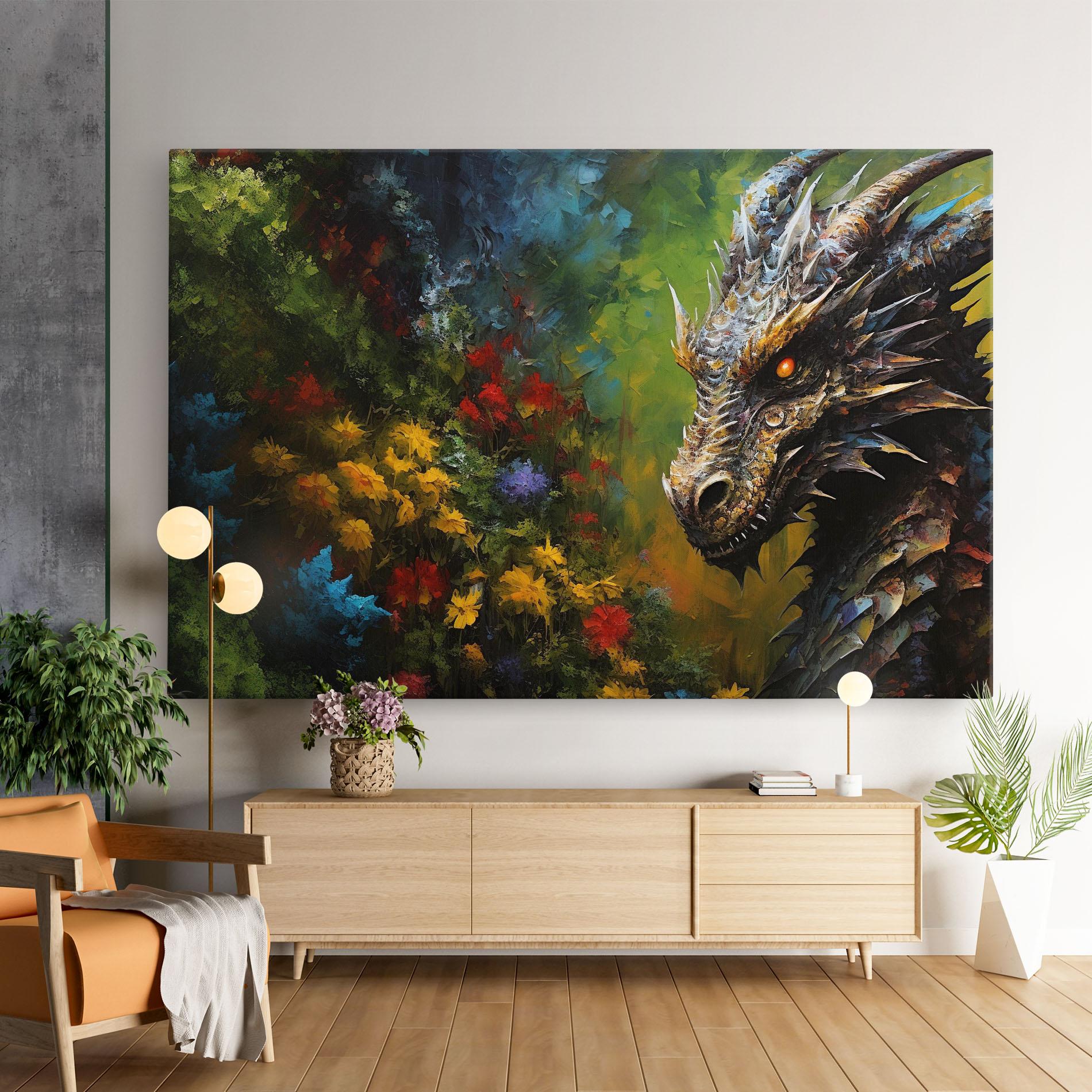 Leinwandbild Dragon In Nature mockup 9