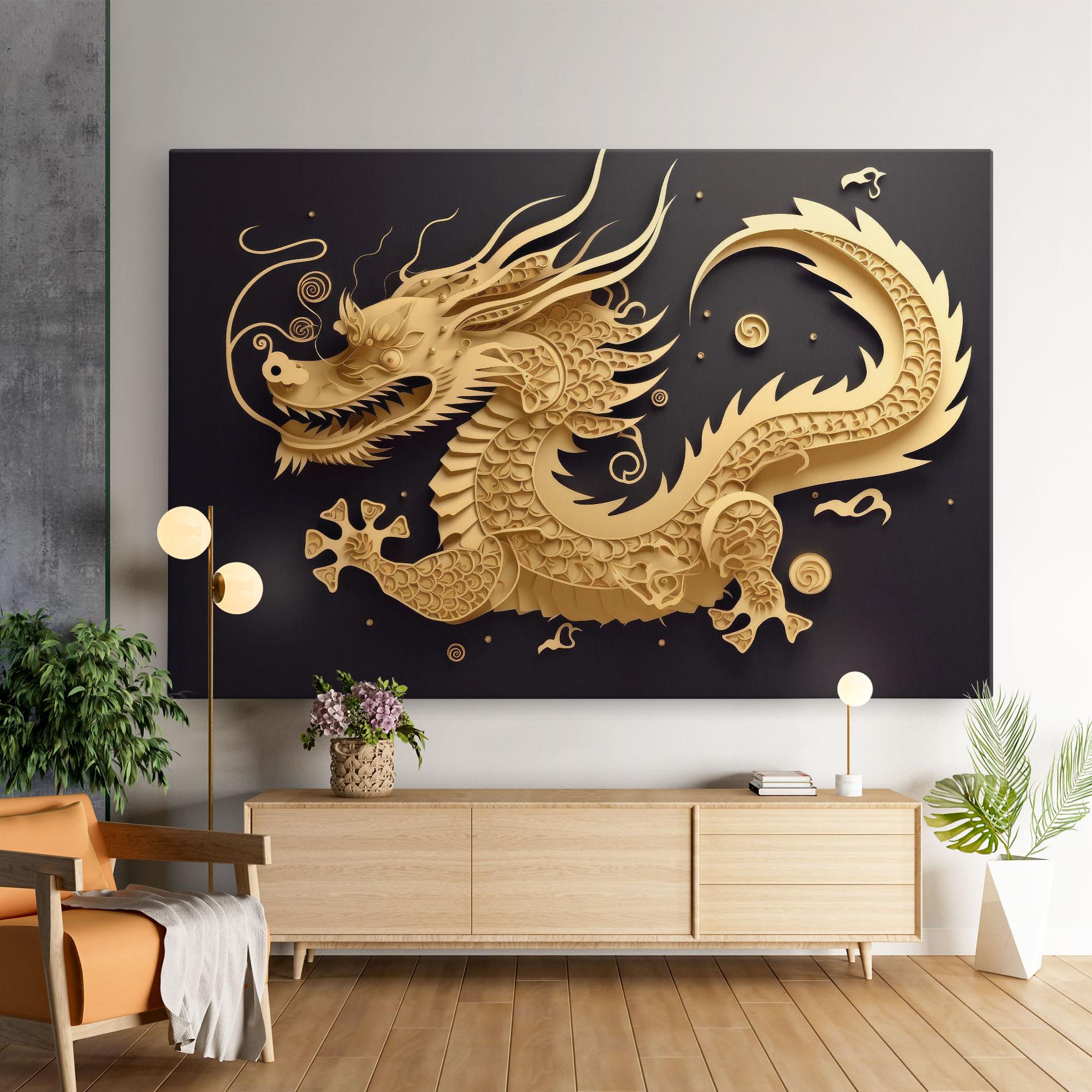 Leinwandbild Dragon Zodiac Sign mockup 9
