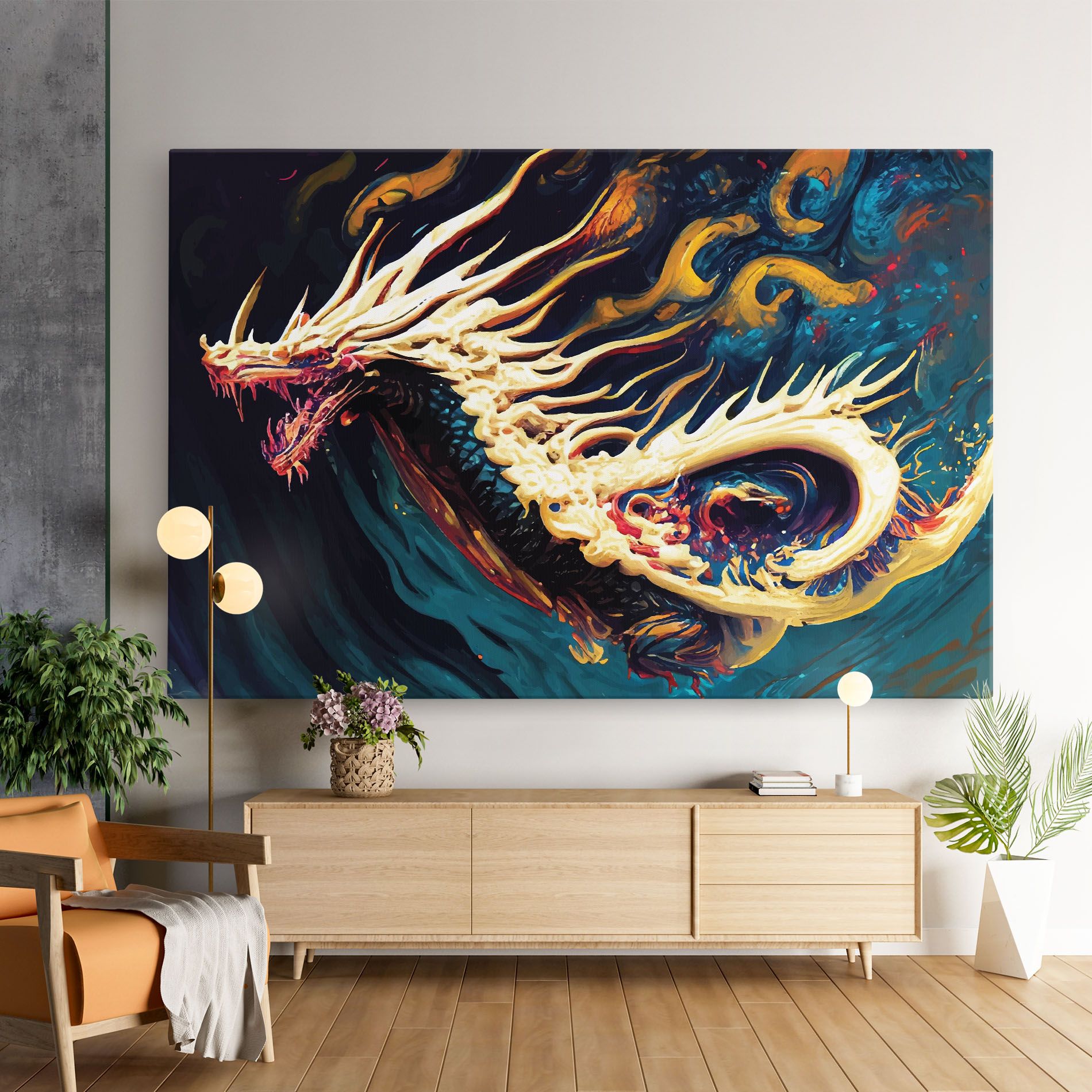 Flying Acrylic Dragon mockup 9