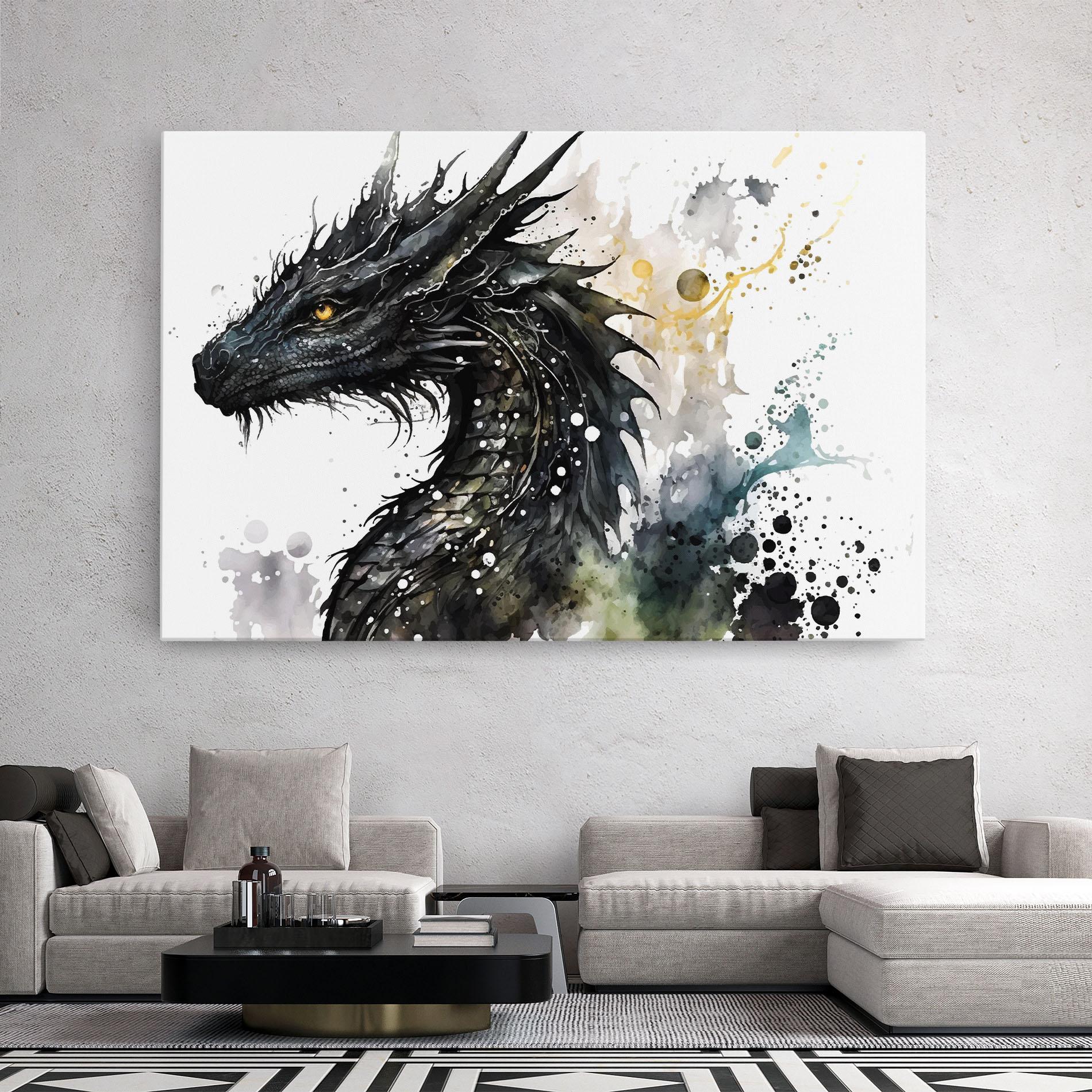 Leinwandbild Black Dragon Art mockup 2