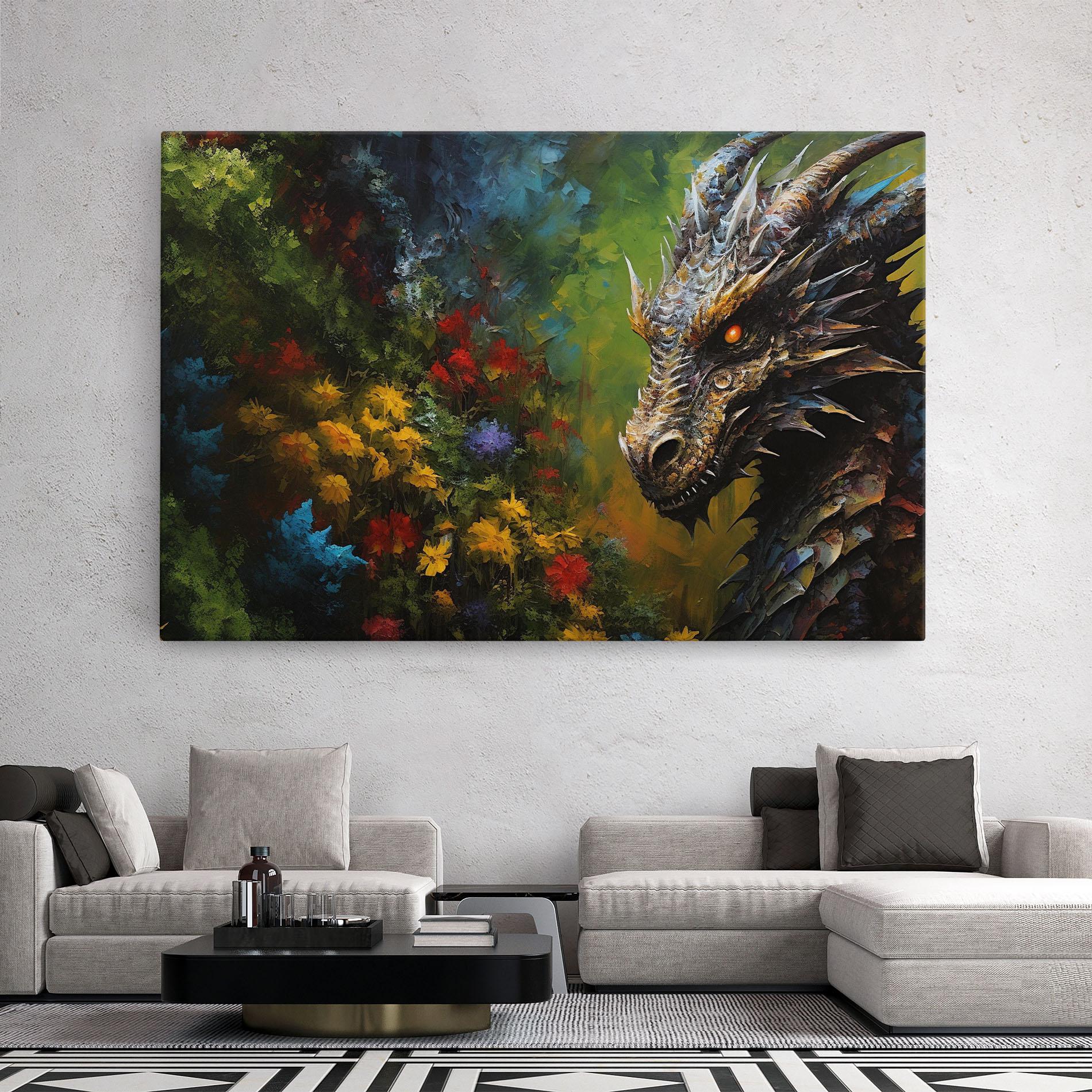 Leinwandbild Dragon In Nature mockup 2