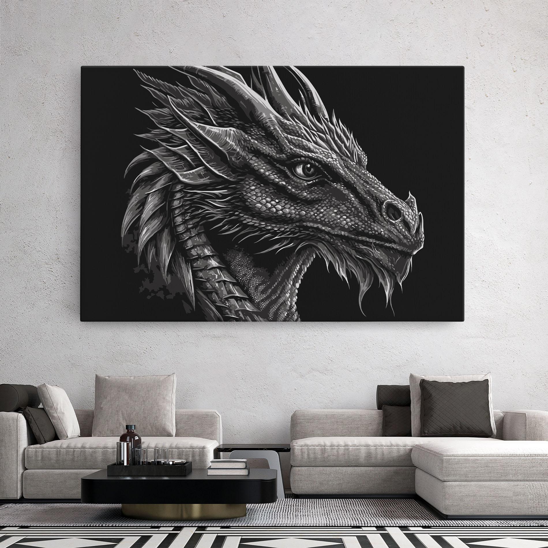 Leinwandbild Grey Dragon mockup 2