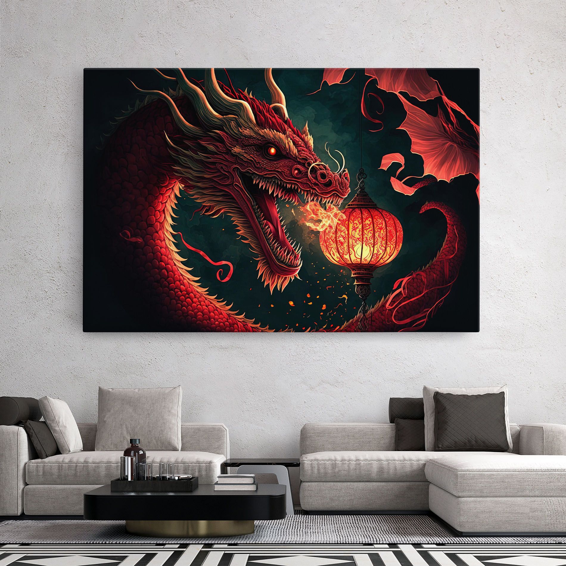 Red Fire Dragon mockup 2